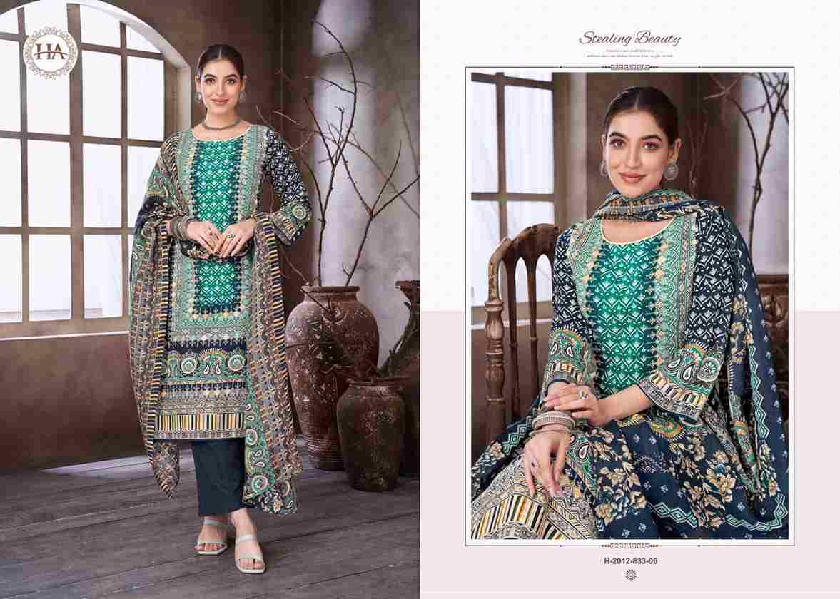 Sana Noor Vol-5 By Harshit Fashion Hub 2012-833-01 To 2012-833-06 Series Beautiful Festive Suits Stylish Fancy Colorful Casual Wear & Ethnic Wear Pure Viscose Rayon Dresses At Wholesale Price