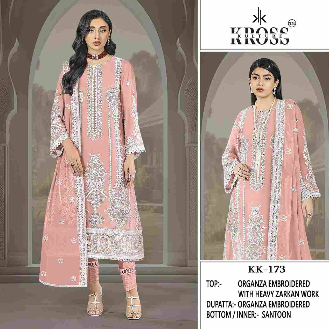 Kross Kulture Hit Design 173 Colours By Kross Kulture 173-A To 173-D Series Beautiful Pakistani Suits Colorful Stylish Fancy Casual Wear & Ethnic Wear Organza With Embroidered Dresses At Wholesale Price