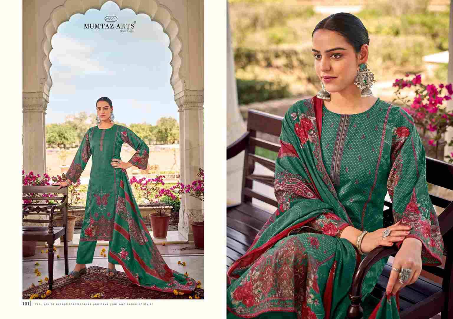 Falaknuma By Mumtaz Arts 101 To 105 Series Beautiful Festive Suits Colorful Stylish Fancy Casual Wear & Ethnic Wear Pure Jam Print Dresses At Wholesale Price