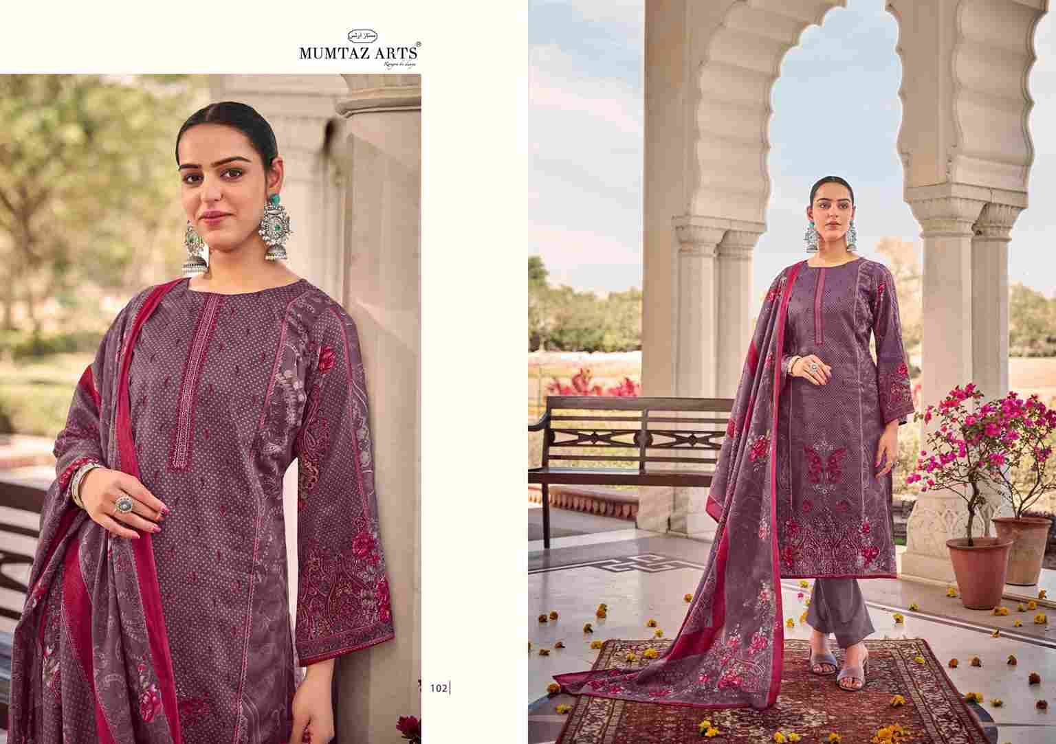 Falaknuma By Mumtaz Arts 101 To 105 Series Beautiful Festive Suits Colorful Stylish Fancy Casual Wear & Ethnic Wear Pure Jam Print Dresses At Wholesale Price
