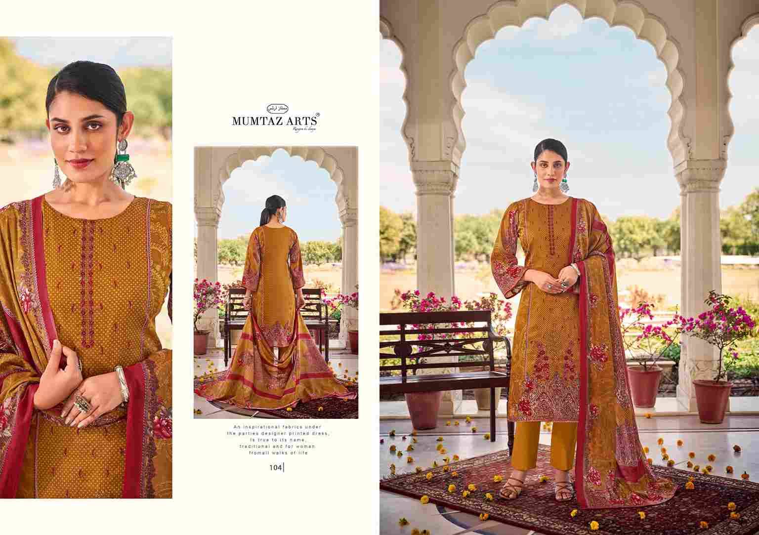 Falaknuma By Mumtaz Arts 101 To 105 Series Beautiful Festive Suits Colorful Stylish Fancy Casual Wear & Ethnic Wear Pure Jam Print Dresses At Wholesale Price