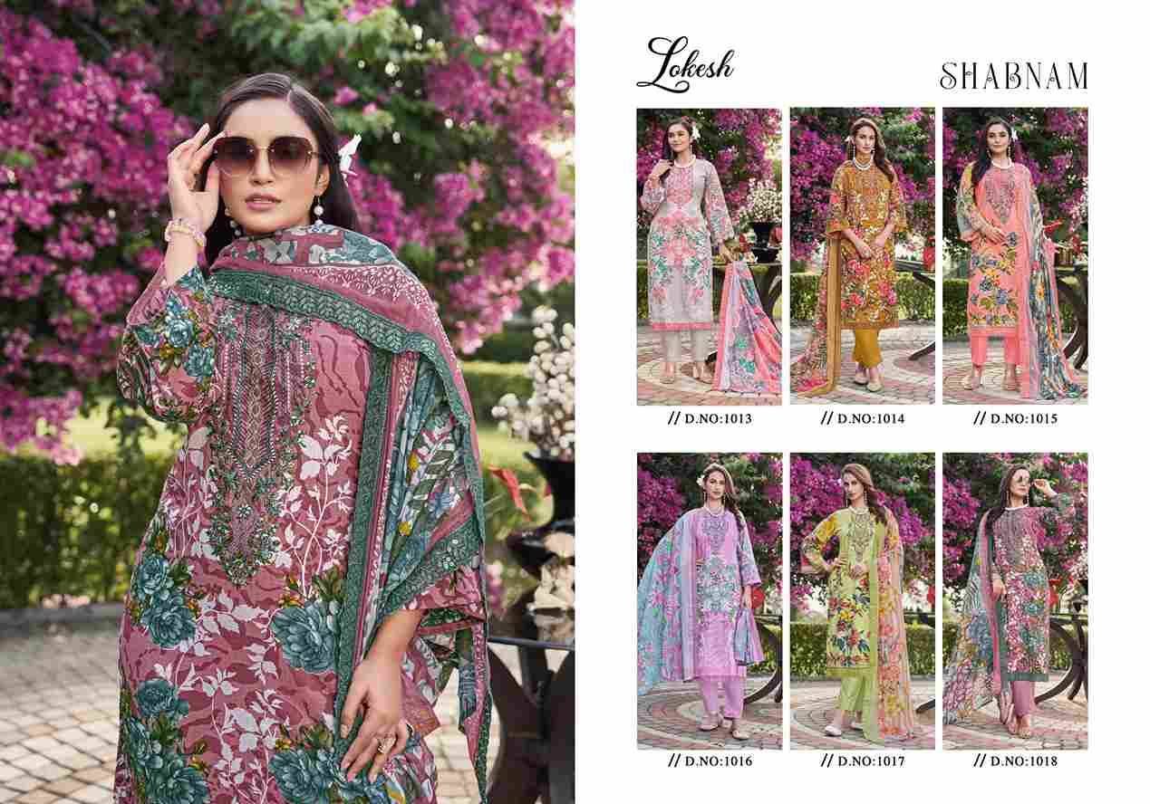 Shabnam By Lokesh 1013 To 1018 Series Festive Suits Beautiful Fancy Colorful Stylish Party Wear & Occasional Wear Lawn Cotton Dresses At Wholesale Price