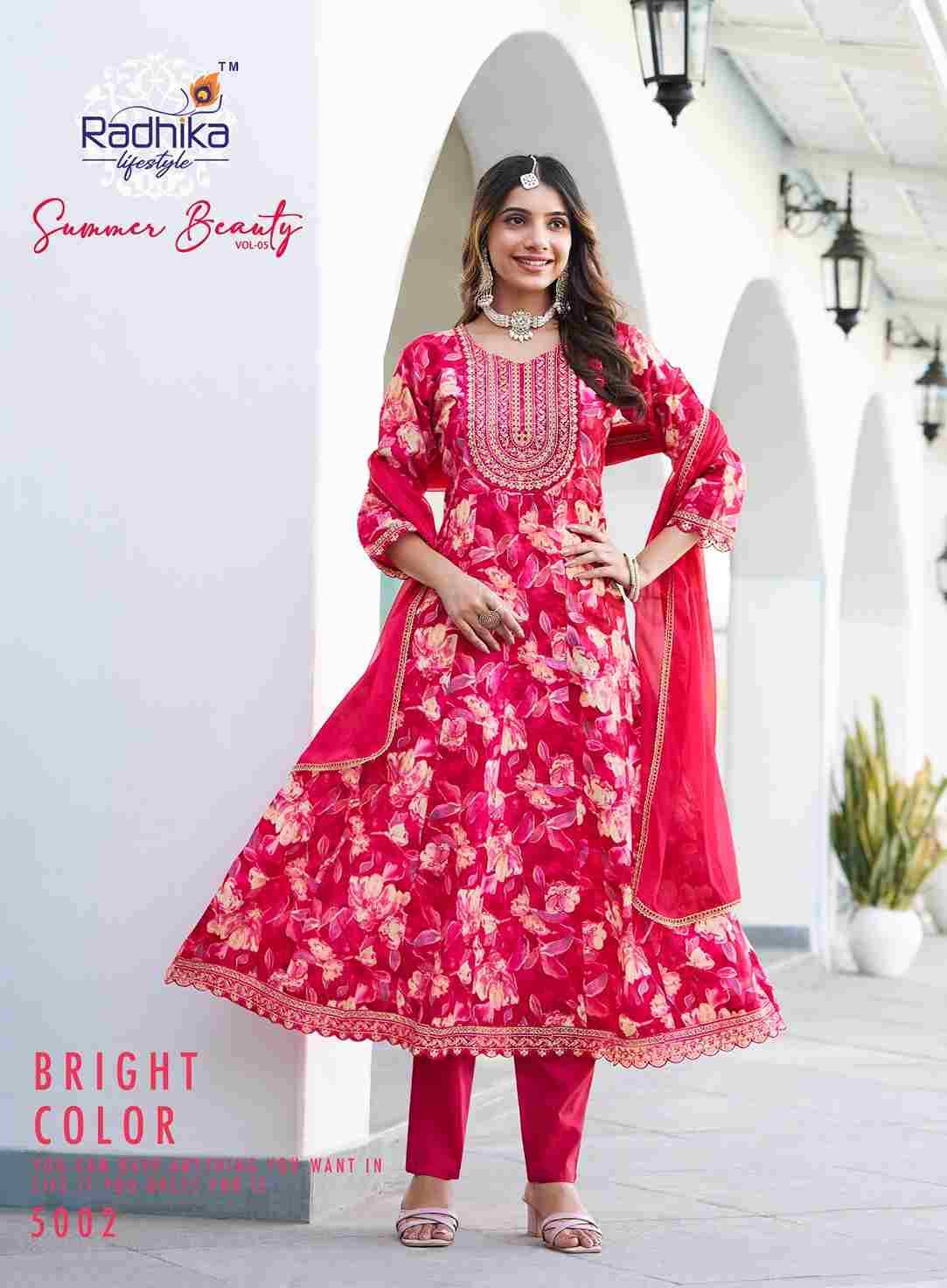 Summer Beauty Vol-5 By Radhika Lifestyle 5001 To 5006 Series Designer Festive Suits Beautiful Stylish Fancy Colorful Party Wear & Occasional Wear Cotton Print Dresses At Wholesale Price