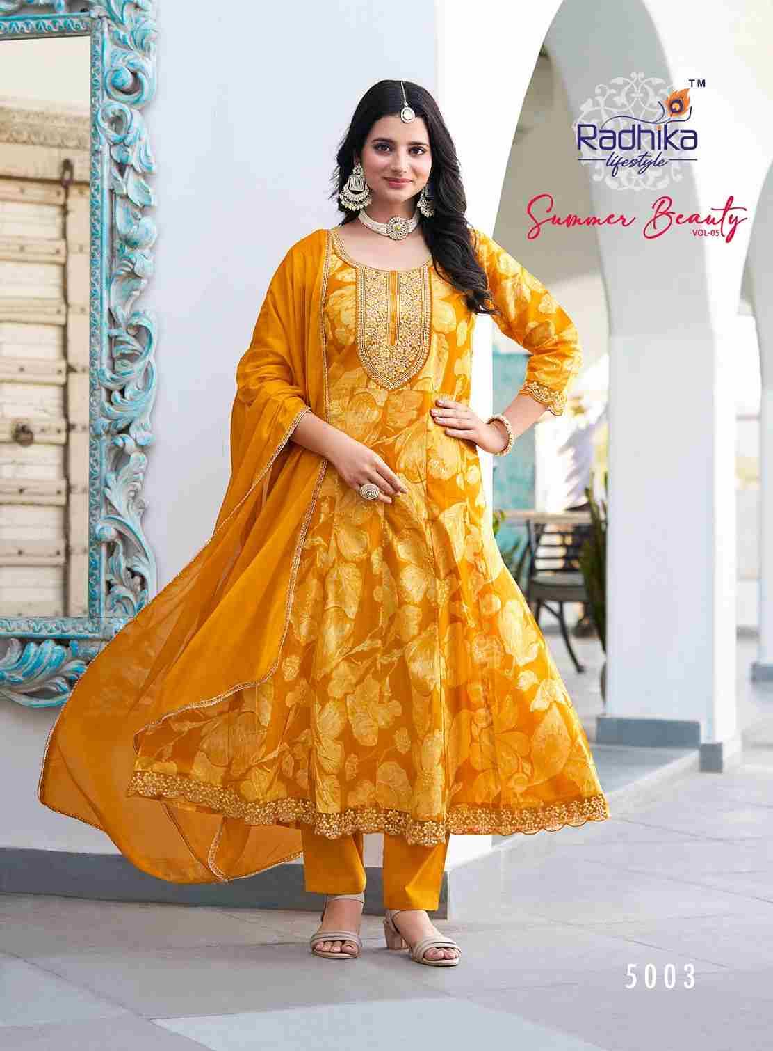 Summer Beauty Vol-5 By Radhika Lifestyle 5001 To 5006 Series Designer Festive Suits Beautiful Stylish Fancy Colorful Party Wear & Occasional Wear Cotton Print Dresses At Wholesale Price
