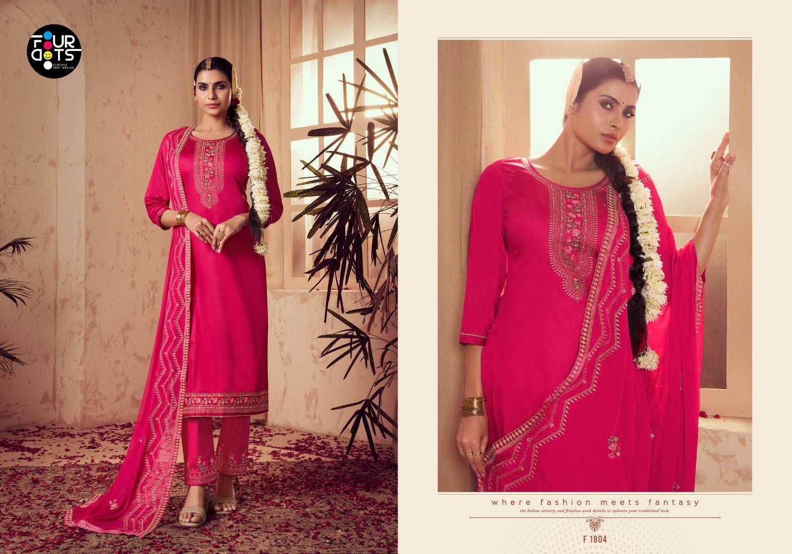 Pallav By Four Dots 1801 To 1804 Series Beautiful Festive Suits Colorful Stylish Fancy Casual Wear & Ethnic Wear Jam Cotton Dresses At Wholesale Price