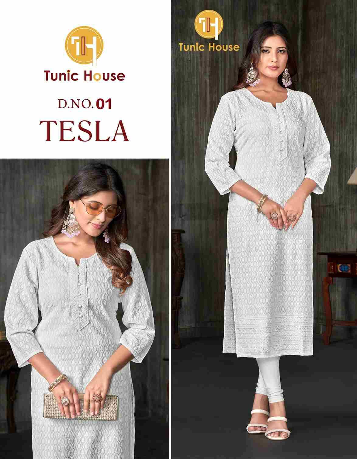 Tesla By Tunic House 01 To 13 Series Designer Stylish Fancy Colorful Beautiful Party Wear & Ethnic Wear Collection Viscose Rayon Print Kurtis At Wholesale Price