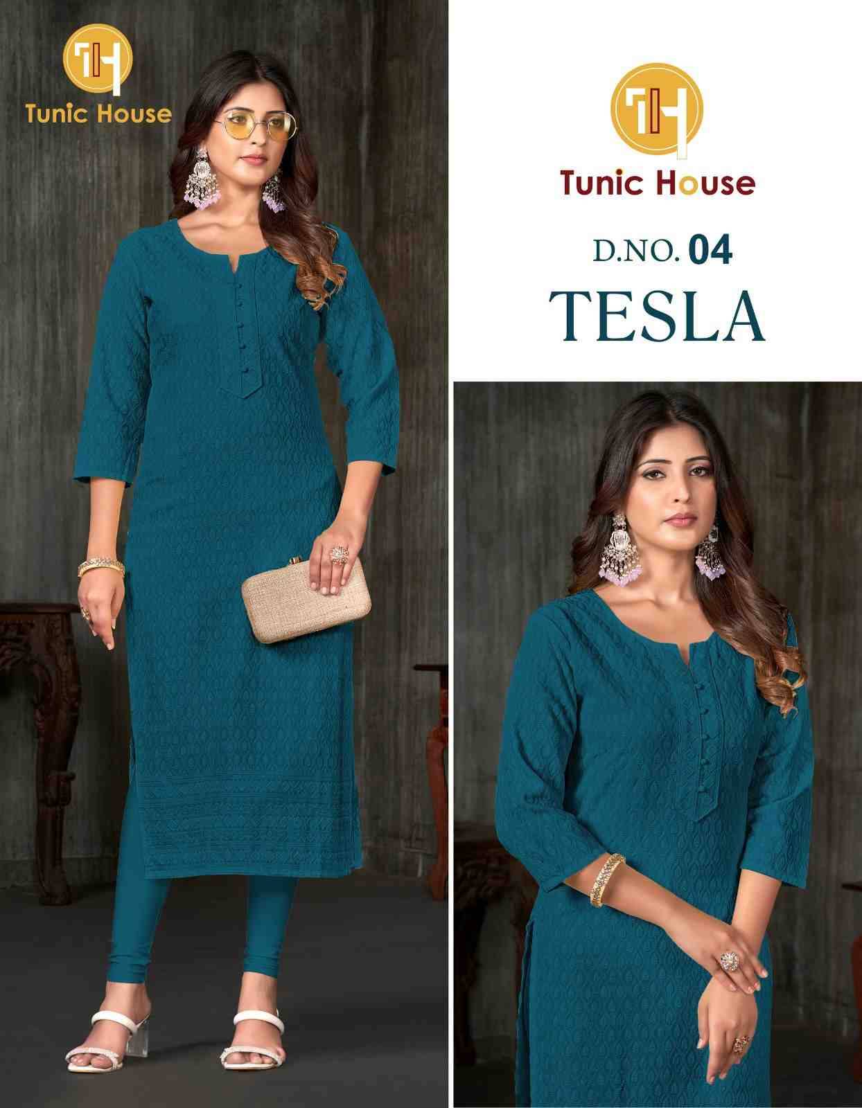 Tesla By Tunic House 01 To 13 Series Designer Stylish Fancy Colorful Beautiful Party Wear & Ethnic Wear Collection Viscose Rayon Print Kurtis At Wholesale Price