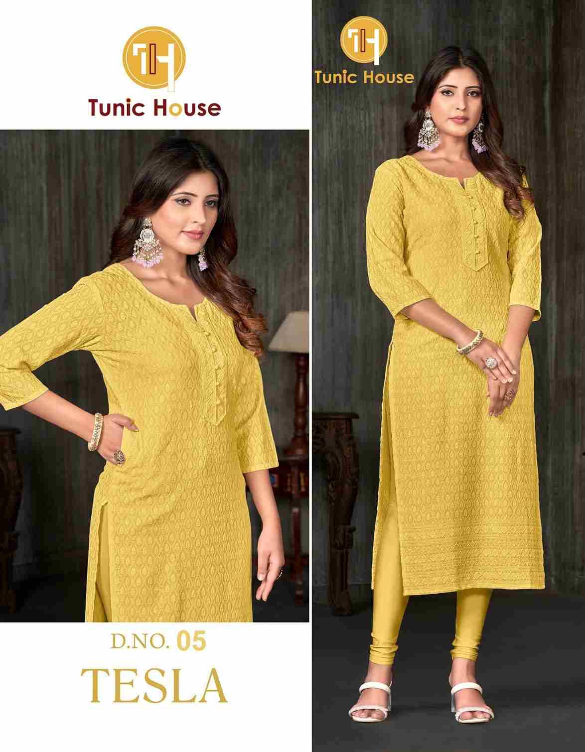 Tesla By Tunic House 01 To 13 Series Designer Stylish Fancy Colorful Beautiful Party Wear & Ethnic Wear Collection Viscose Rayon Print Kurtis At Wholesale Price