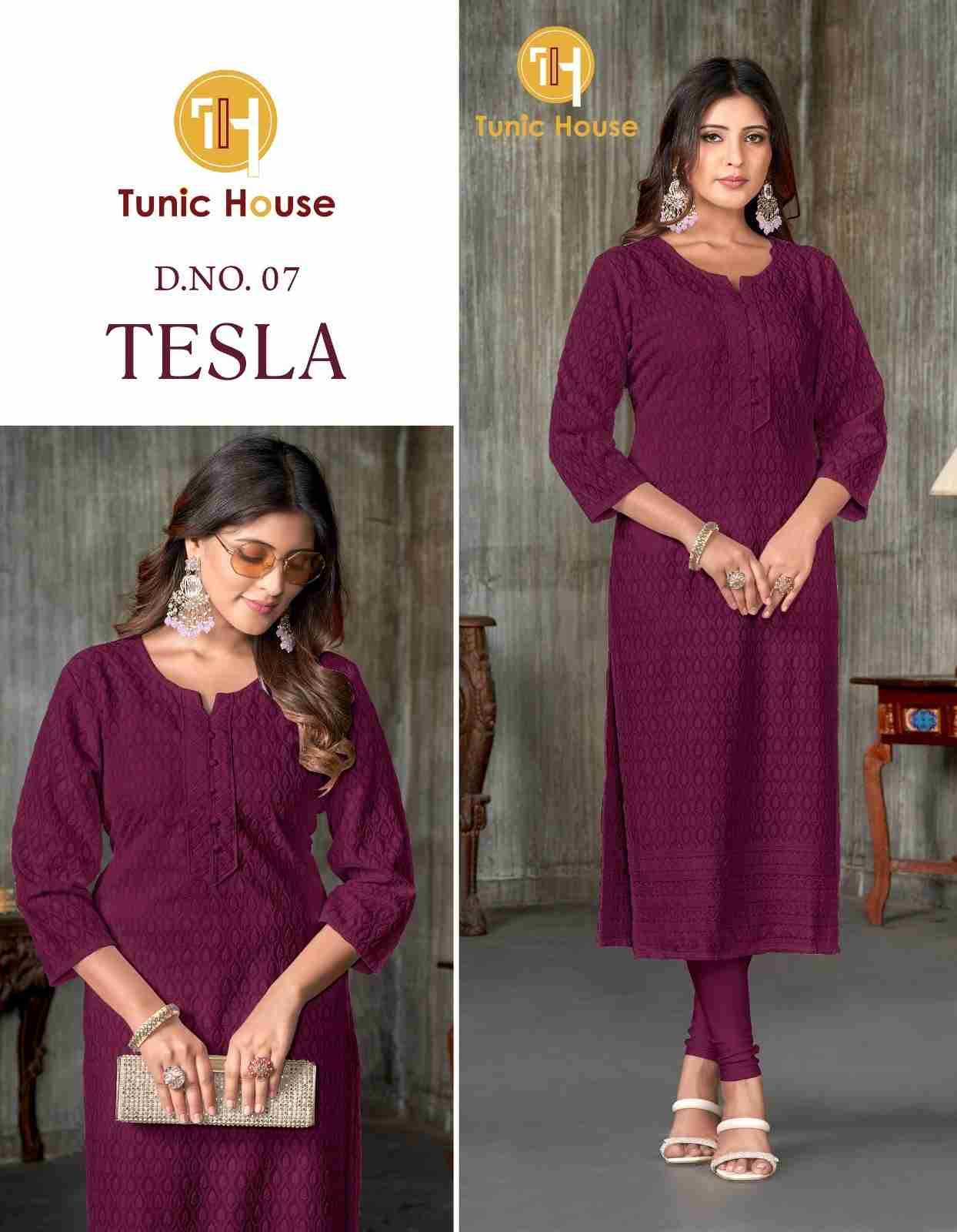 Tesla By Tunic House 01 To 13 Series Designer Stylish Fancy Colorful Beautiful Party Wear & Ethnic Wear Collection Viscose Rayon Print Kurtis At Wholesale Price