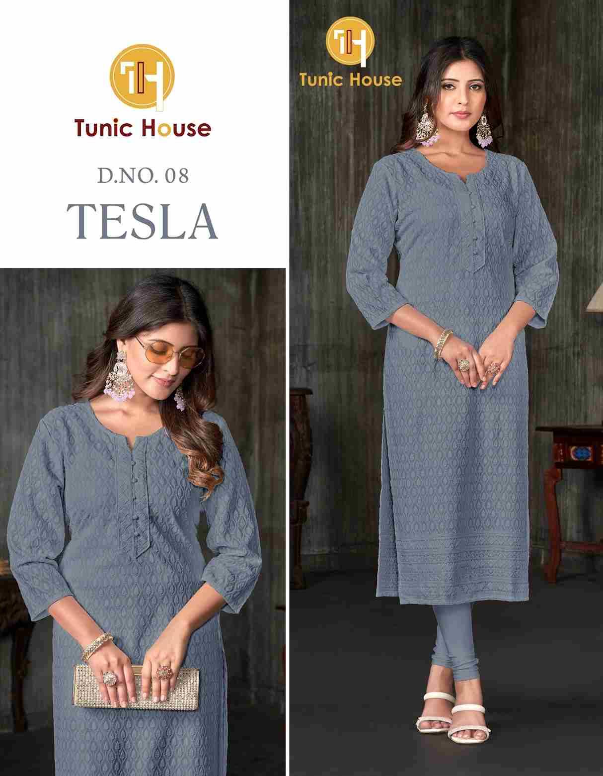 Tesla By Tunic House 01 To 13 Series Designer Stylish Fancy Colorful Beautiful Party Wear & Ethnic Wear Collection Viscose Rayon Print Kurtis At Wholesale Price