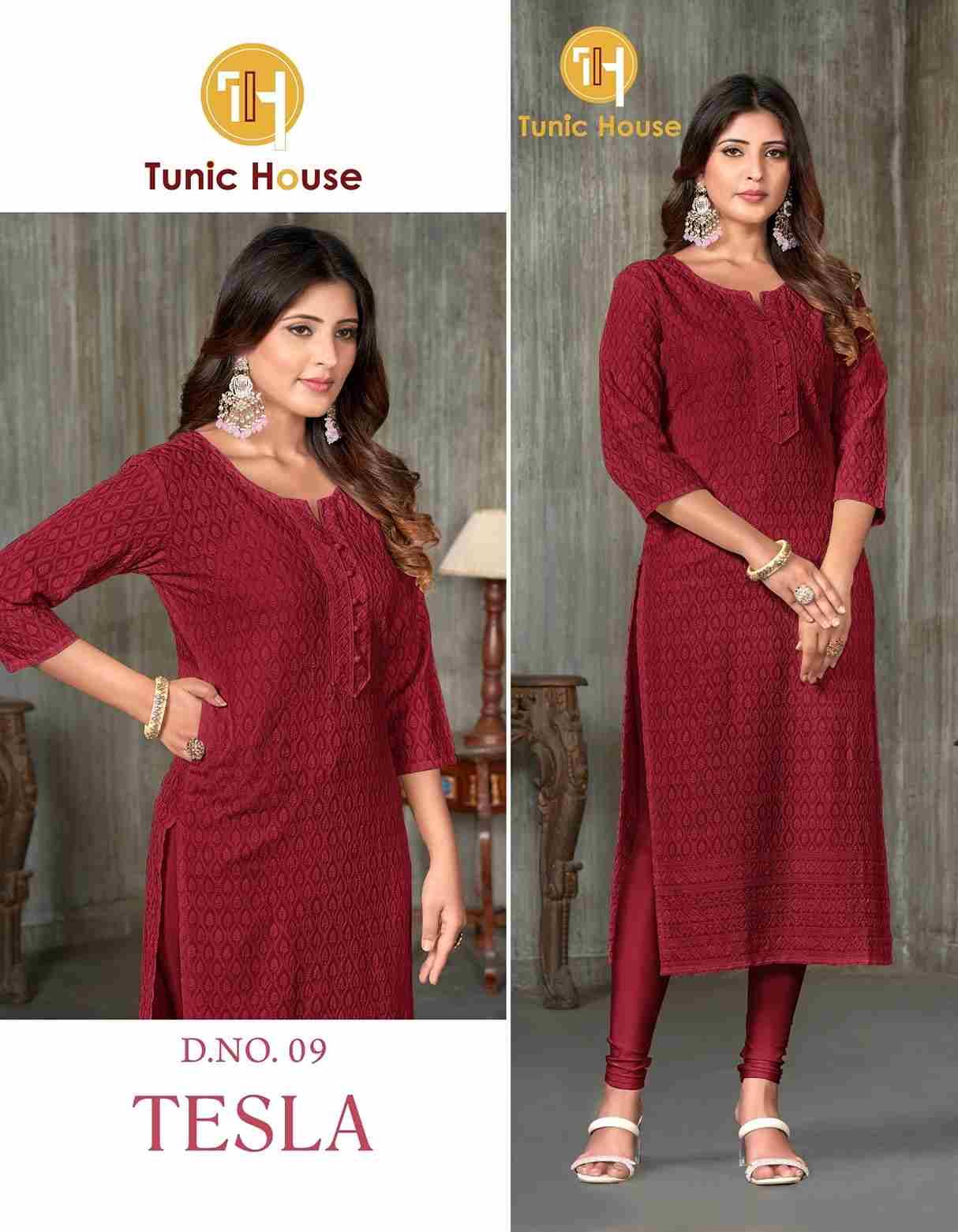 Tesla By Tunic House 01 To 13 Series Designer Stylish Fancy Colorful Beautiful Party Wear & Ethnic Wear Collection Viscose Rayon Print Kurtis At Wholesale Price