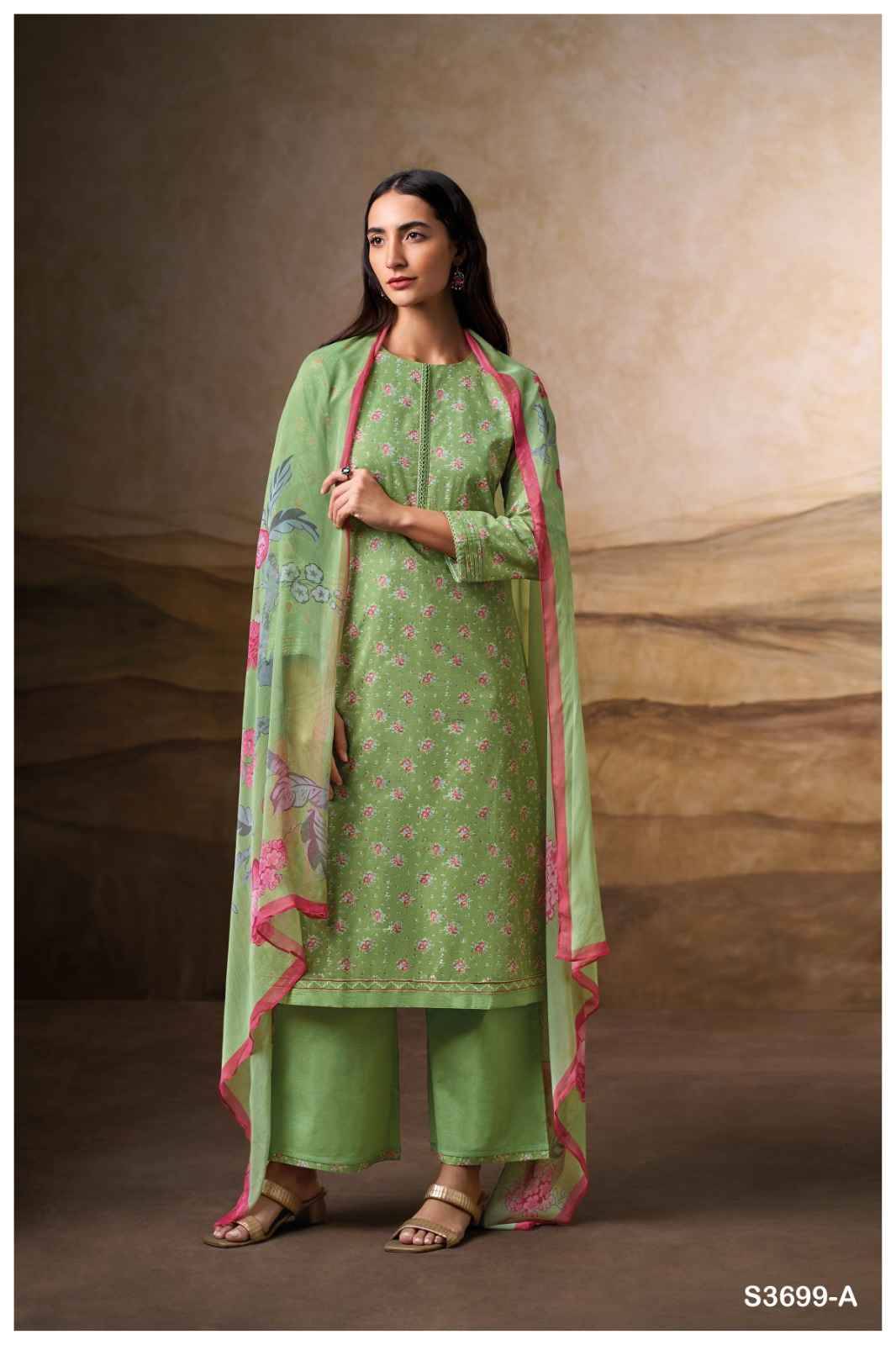 Erisha-3699 By Ganga Fashion 3699-A To 3699-D Series Beautiful Festive Suits Colorful Stylish Fancy Casual Wear & Ethnic Wear Premium Cotton Dresses At Wholesale Price