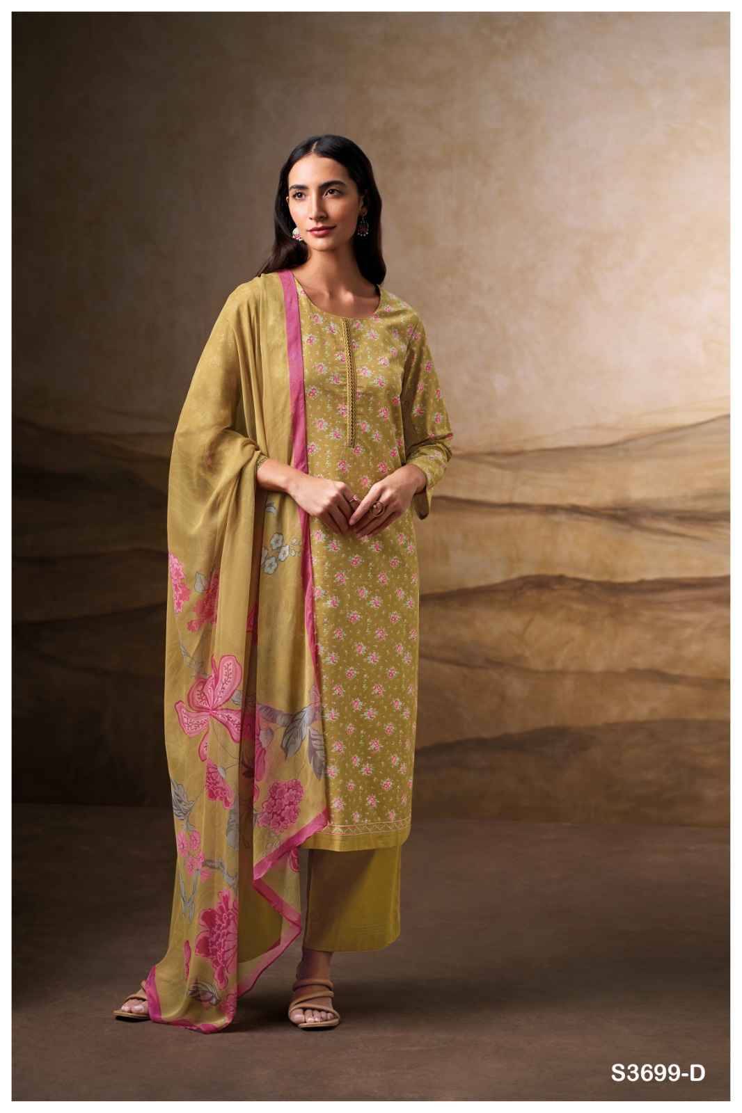 Erisha-3699 By Ganga Fashion 3699-A To 3699-D Series Beautiful Festive Suits Colorful Stylish Fancy Casual Wear & Ethnic Wear Premium Cotton Dresses At Wholesale Price