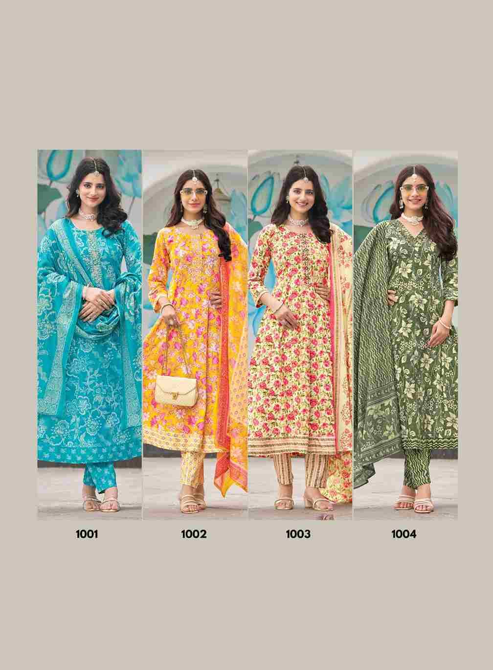 Cinderella Vol-1 By Radhika Lifestyle 1001 To 1008 Series Beautiful Festive Suits Colorful Stylish Fancy Casual Wear & Ethnic Wear Pure Cotton Dresses At Wholesale Price