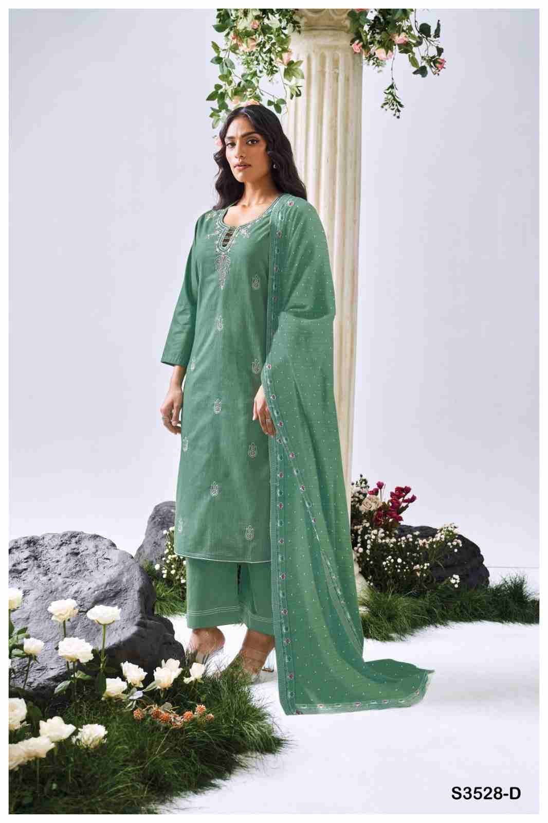 Shreshti-3528 By Ganga Fashion 3528-A To 3528-D Series Beautiful Festive Suits Colorful Stylish Fancy Casual Wear & Ethnic Wear Cotton Dresses At Wholesale Price