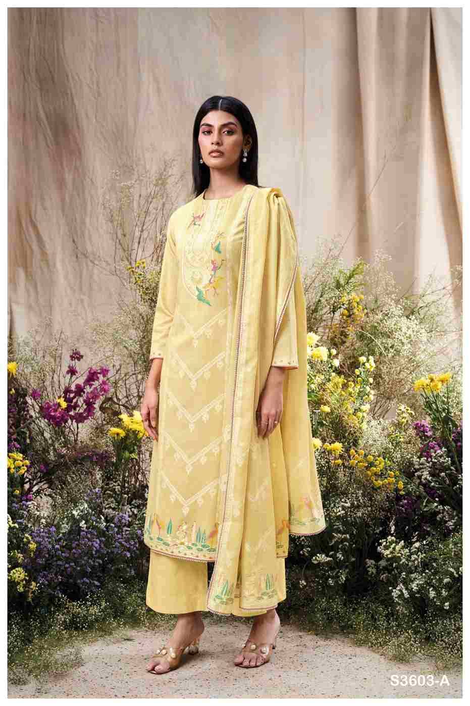 Rupreet-3603 By Ganga Fashion 3603-A To 3603-C Series Beautiful Festive Suits Colorful Stylish Fancy Casual Wear & Ethnic Wear Mal Cotton Jacqaurd Dresses At Wholesale Price