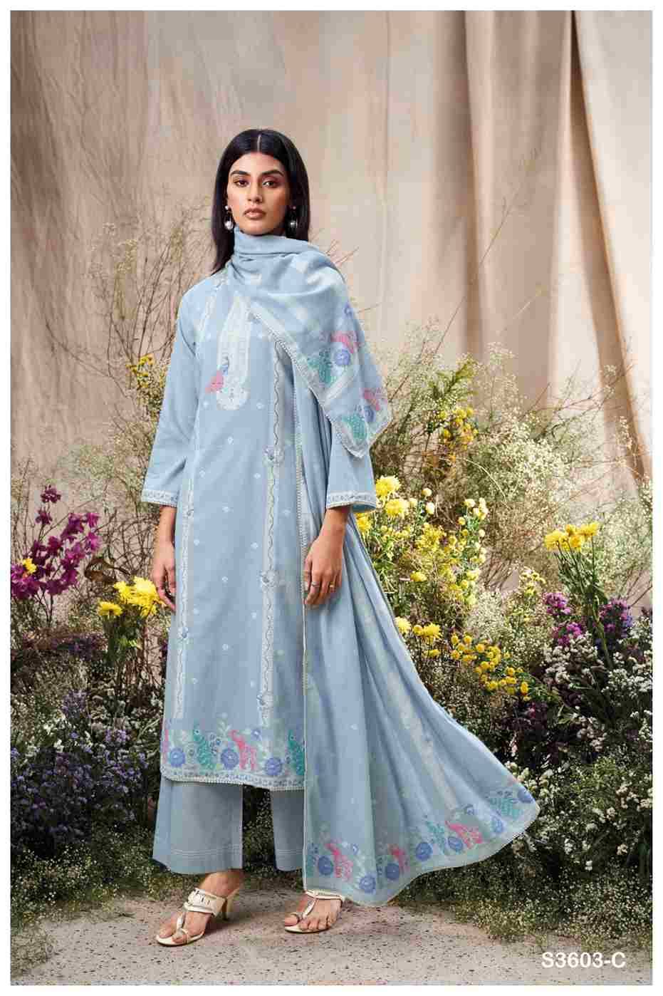 Rupreet-3603 By Ganga Fashion 3603-A To 3603-C Series Beautiful Festive Suits Colorful Stylish Fancy Casual Wear & Ethnic Wear Mal Cotton Jacqaurd Dresses At Wholesale Price