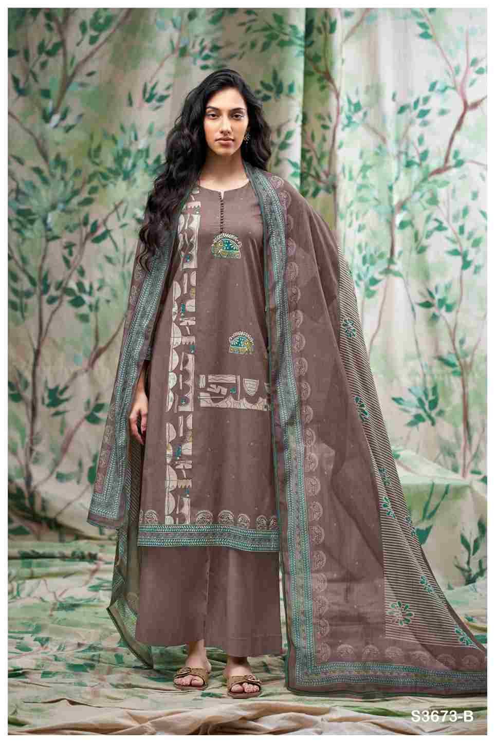 Ezvika-3673 By Ganga Fashion 3673-A To 3673-D Series Beautiful Festive Suits Colorful Stylish Fancy Casual Wear & Ethnic Wear Premium Cotton Dresses At Wholesale Price