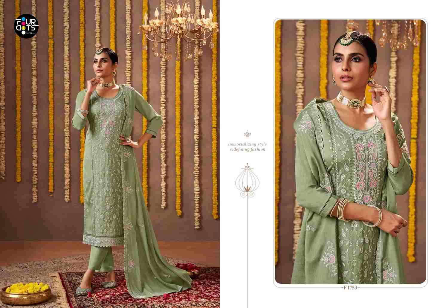 Sharvari By Four Dots 1751 To 1754 Series Beautiful Festive Suits Colorful Stylish Fancy Casual Wear & Ethnic Wear Pure Chinnon Dresses At Wholesale Price