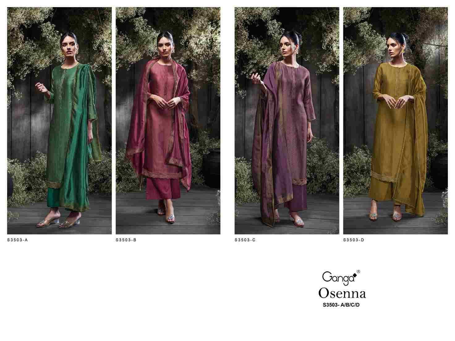 Osenna-3503 By Ganga Fashion 3503-A To 3503-D Series Beautiful Festive Suits Colorful Stylish Fancy Casual Wear & Ethnic Wear Premium Viscose Woven Jacquard Dresses At Wholesale Price