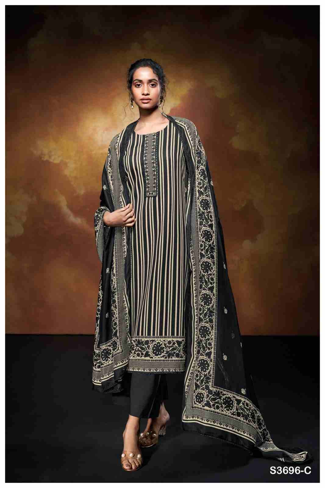 Nilofer-3696 By Ganga Fashion 3696-A To 3696-D Series Beautiful Festive Suits Colorful Stylish Fancy Casual Wear & Ethnic Wear Premium Cotton Satin Dresses At Wholesale Price