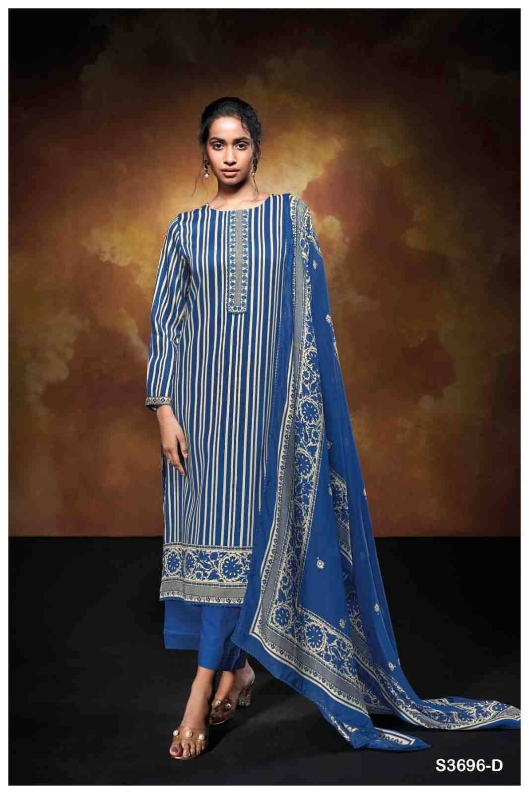 Nilofer-3696 By Ganga Fashion 3696-A To 3696-D Series Beautiful Festive Suits Colorful Stylish Fancy Casual Wear & Ethnic Wear Premium Cotton Satin Dresses At Wholesale Price