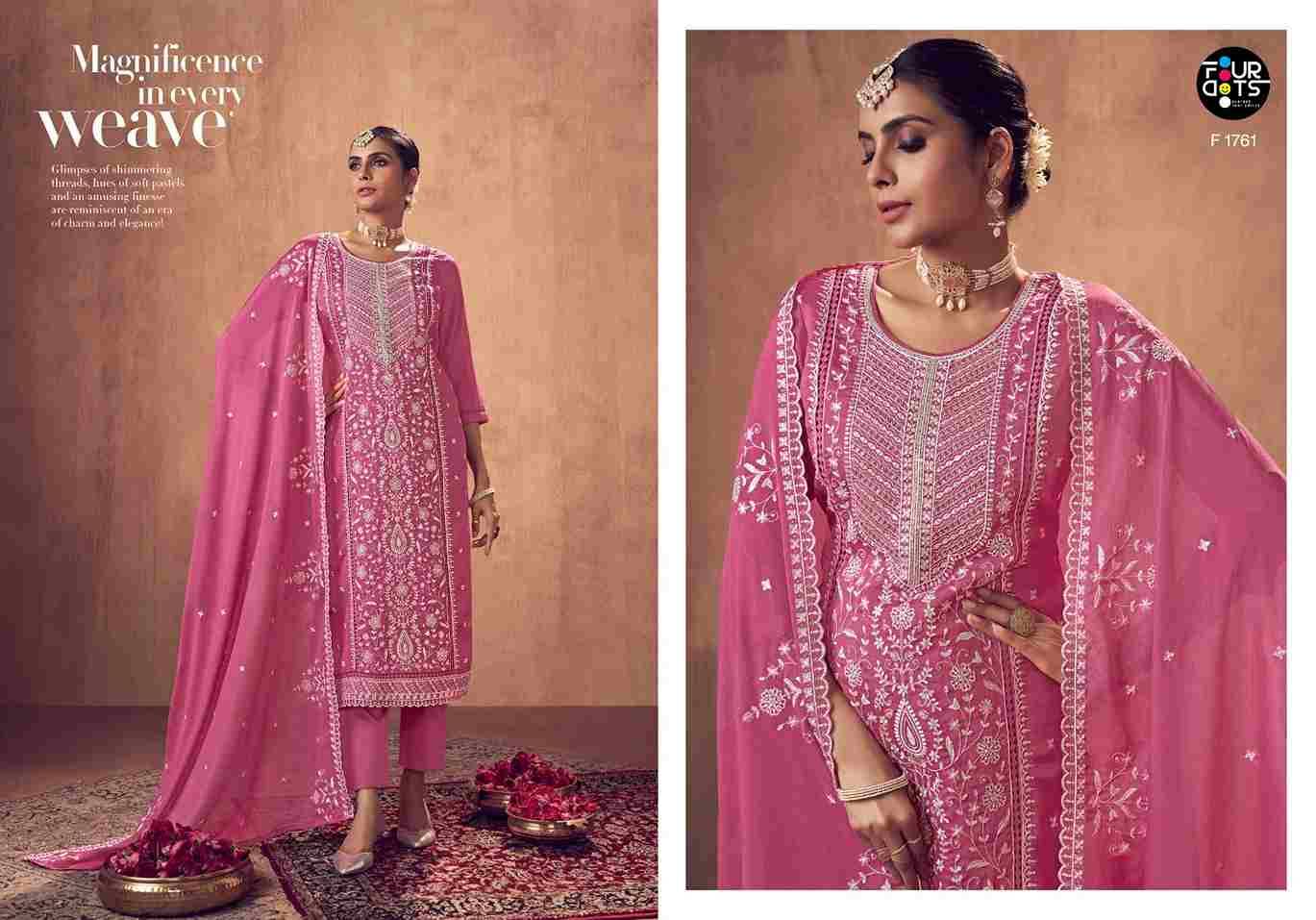 Gagan By Four Dots 1761 To 1764 Series Beautiful Festive Suits Colorful Stylish Fancy Casual Wear & Ethnic Wear Pure Chinnon Dresses At Wholesale Price