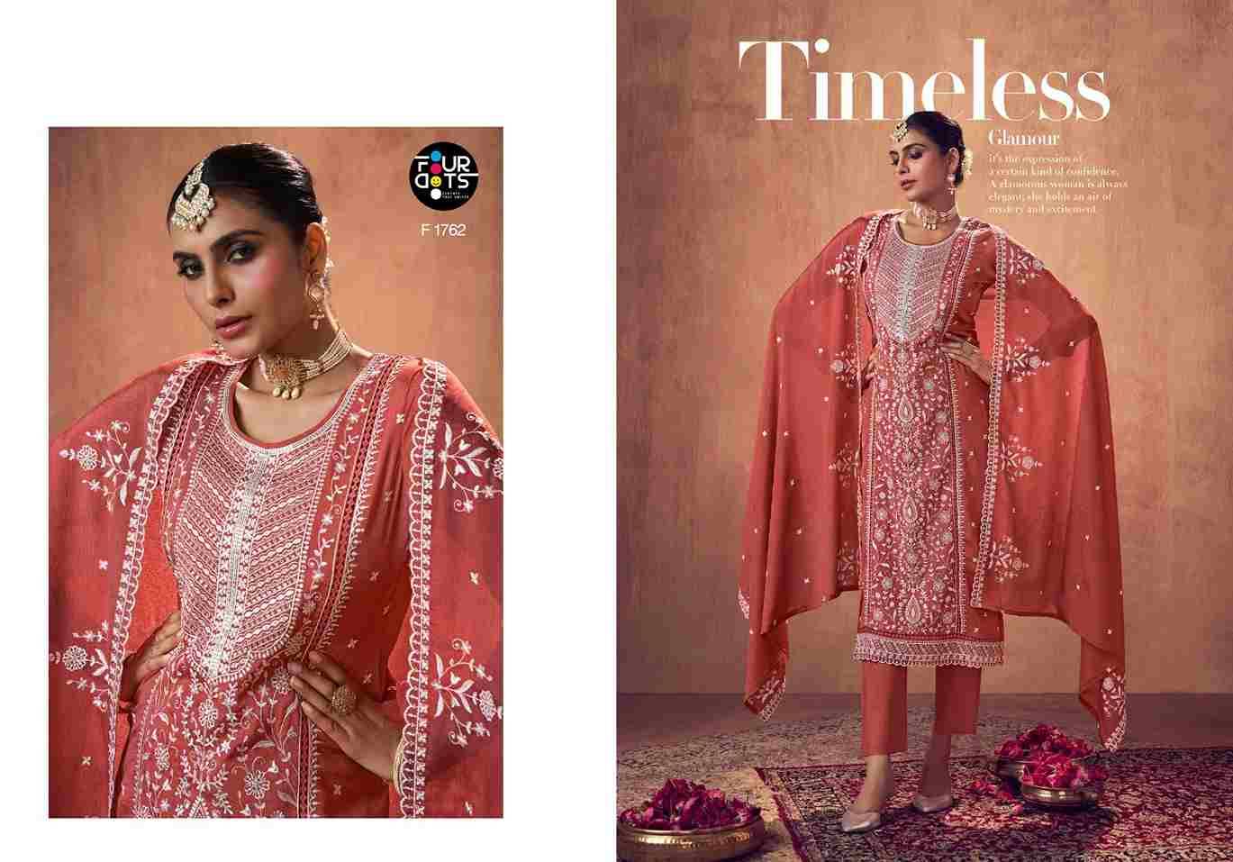 Gagan By Four Dots 1761 To 1764 Series Beautiful Festive Suits Colorful Stylish Fancy Casual Wear & Ethnic Wear Pure Chinnon Dresses At Wholesale Price
