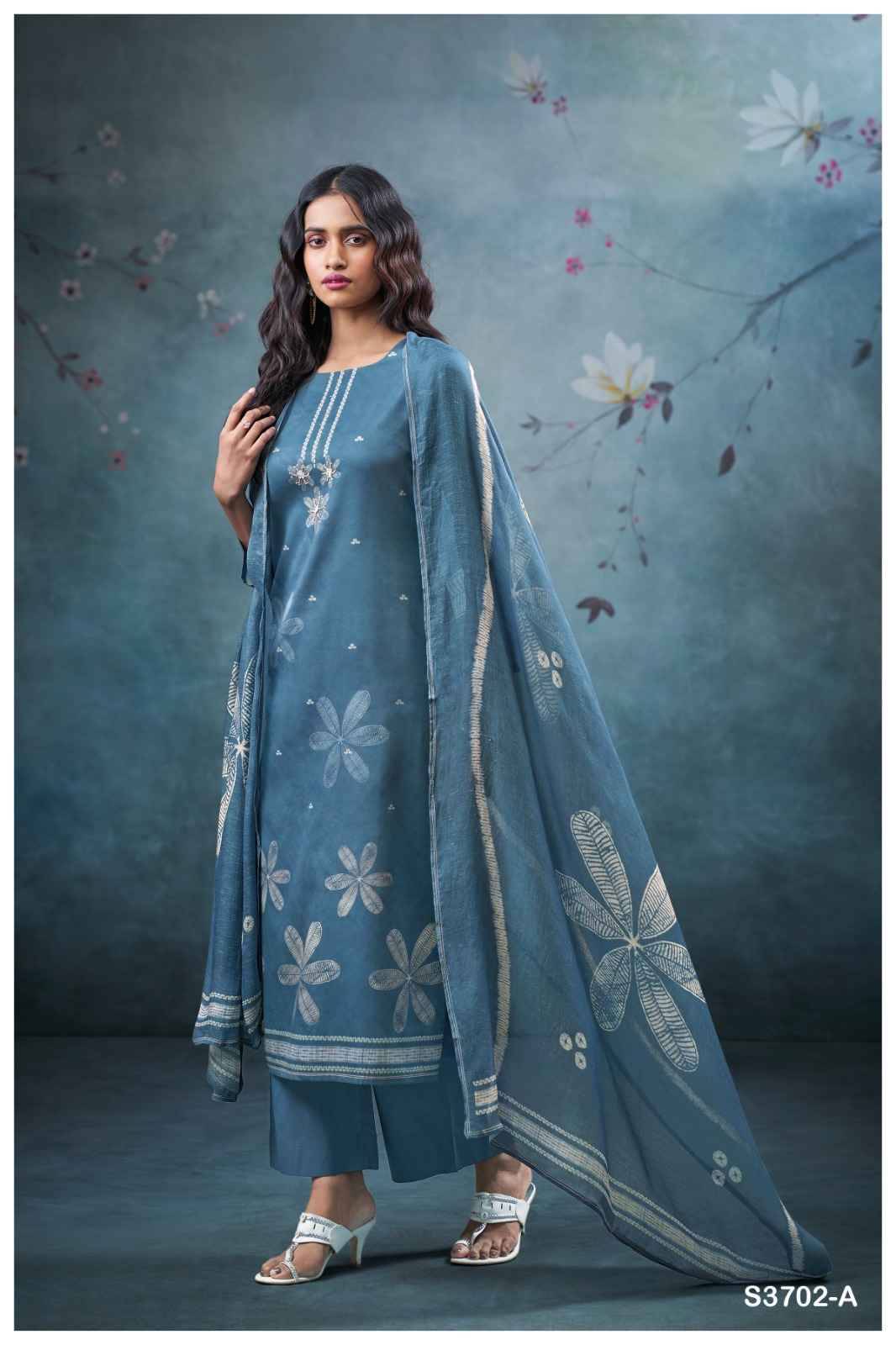 Ulani-3702 By Ganga Fashion 3702-A To 3702-D Series Beautiful Festive Suits Colorful Stylish Fancy Casual Wear & Ethnic Wear Premium Cotton Satin Dresses At Wholesale Price