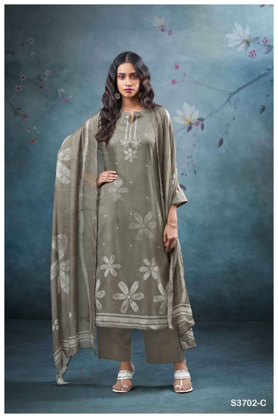 Ulani-3702 By Ganga Fashion 3702-A To 3702-D Series Beautiful Festive Suits Colorful Stylish Fancy Casual Wear & Ethnic Wear Premium Cotton Satin Dresses At Wholesale Price