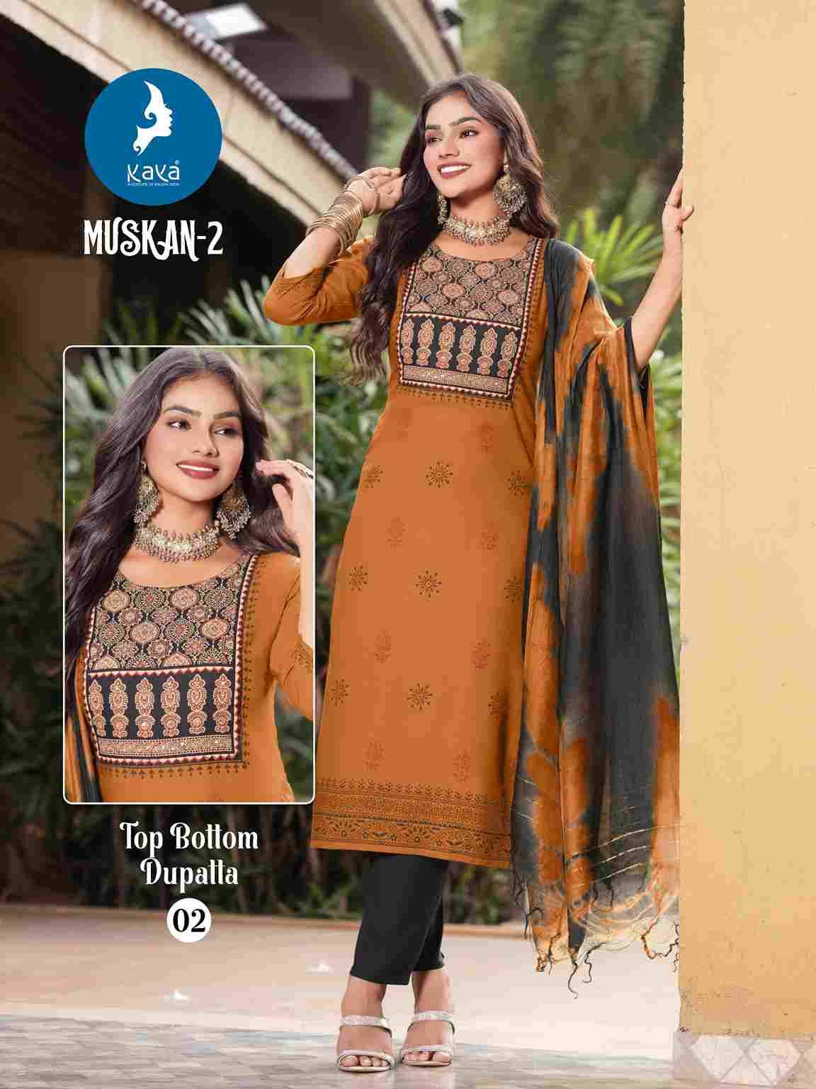 Muskan Vol-2 By Kaya 01 To 08 Series Beautiful Stylish Festive Suits Fancy Colorful Casual Wear & Ethnic Wear & Ready To Wear Rayon Dresses At Wholesale Price