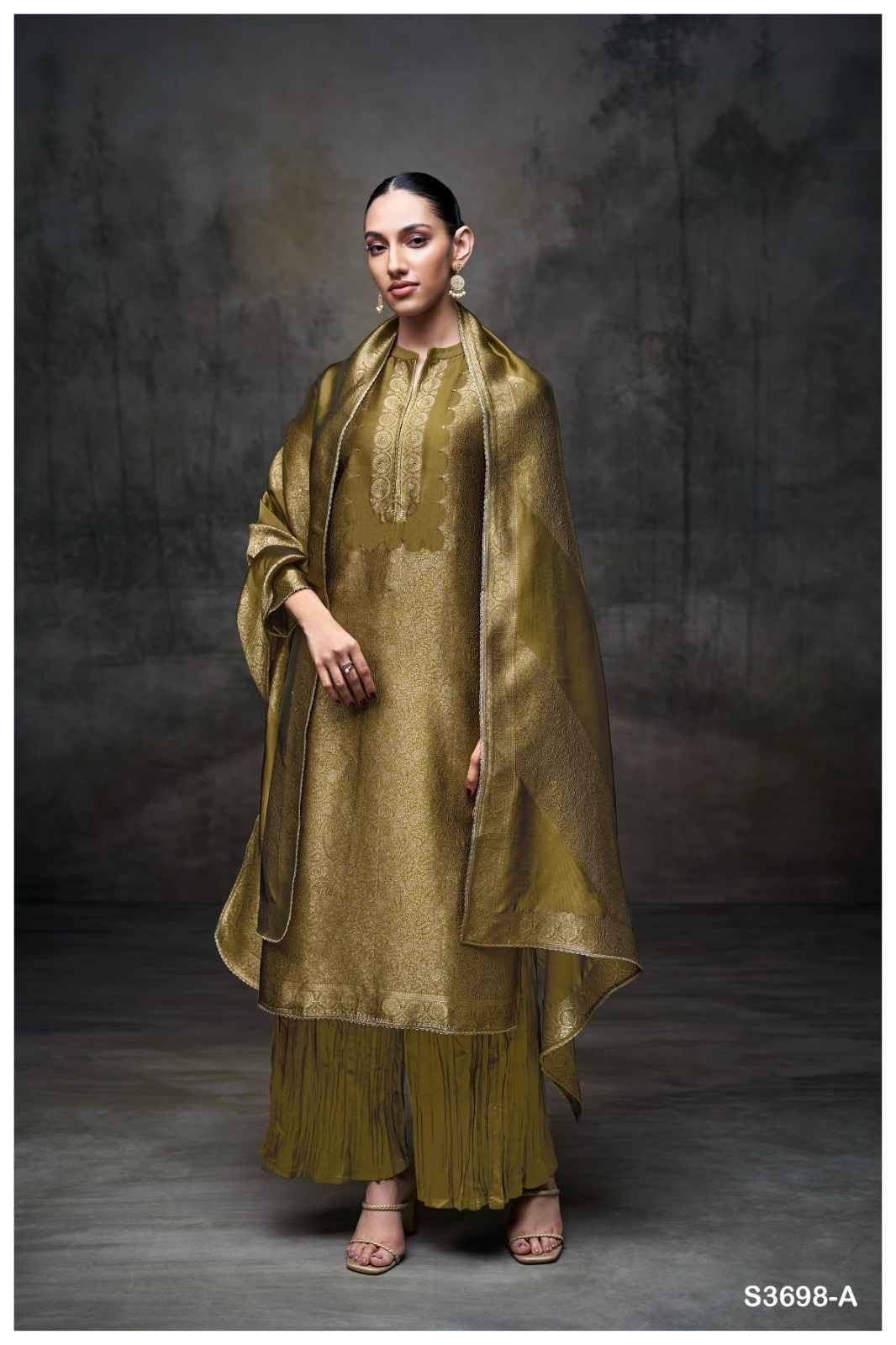 Laurene-3698 By Ganga Fashion 3698-A To 3698-D Series Beautiful Festive Suits Colorful Stylish Fancy Casual Wear & Ethnic Wear Pure Viscose Silk Jacquard Dresses At Wholesale Price