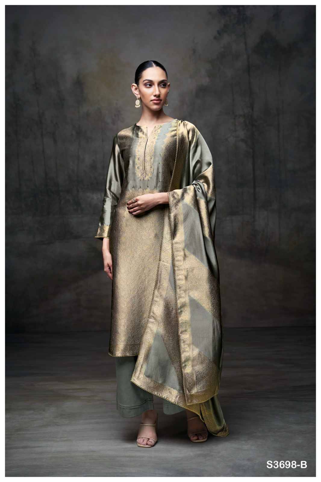 Laurene-3698 By Ganga Fashion 3698-A To 3698-D Series Beautiful Festive Suits Colorful Stylish Fancy Casual Wear & Ethnic Wear Pure Viscose Silk Jacquard Dresses At Wholesale Price