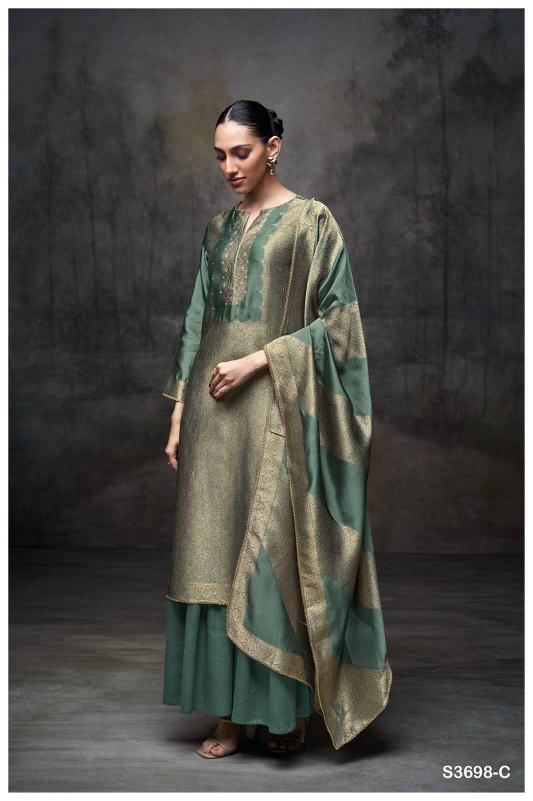 Laurene-3698 By Ganga Fashion 3698-A To 3698-D Series Beautiful Festive Suits Colorful Stylish Fancy Casual Wear & Ethnic Wear Pure Viscose Silk Jacquard Dresses At Wholesale Price