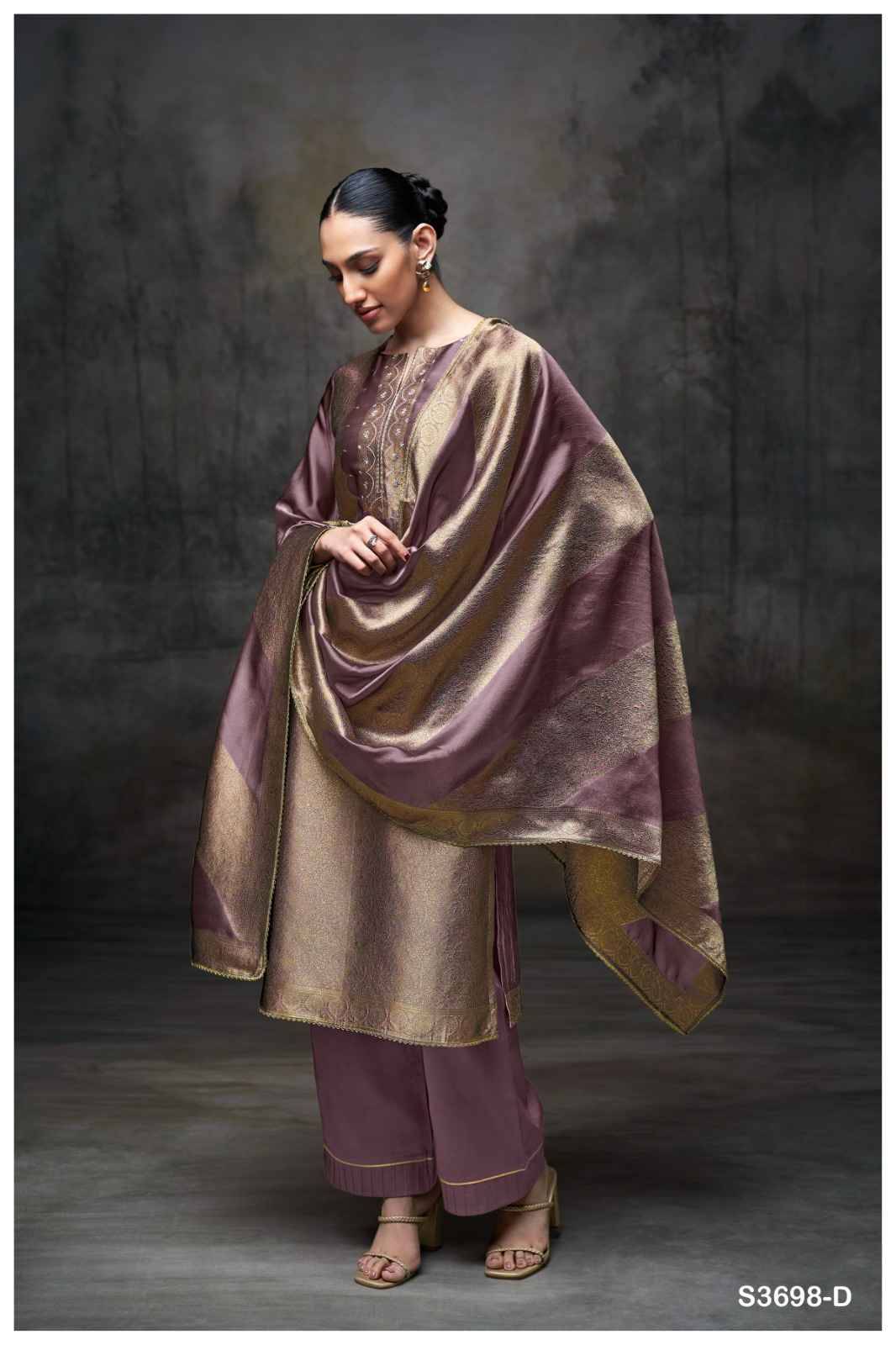 Laurene-3698 By Ganga Fashion 3698-A To 3698-D Series Beautiful Festive Suits Colorful Stylish Fancy Casual Wear & Ethnic Wear Pure Viscose Silk Jacquard Dresses At Wholesale Price