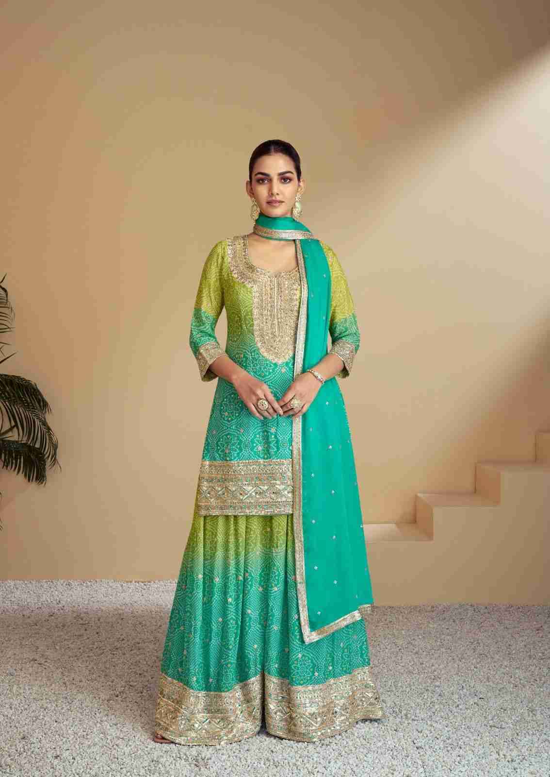 Florence Color By Gulkayra Designer 7483-A To 7483-C Series Beautiful Sharara Suits Colorful Stylish Fancy Casual Wear & Ethnic Wear Chinnon Dresses At Wholesale Price