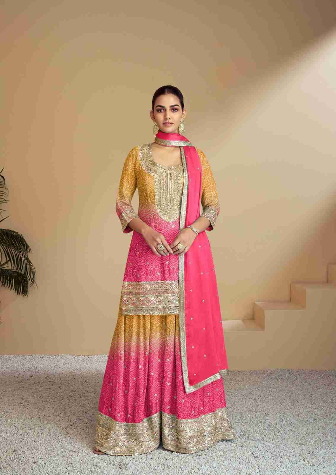 Florence Color By Gulkayra Designer 7483-A To 7483-C Series Beautiful Sharara Suits Colorful Stylish Fancy Casual Wear & Ethnic Wear Chinnon Dresses At Wholesale Price