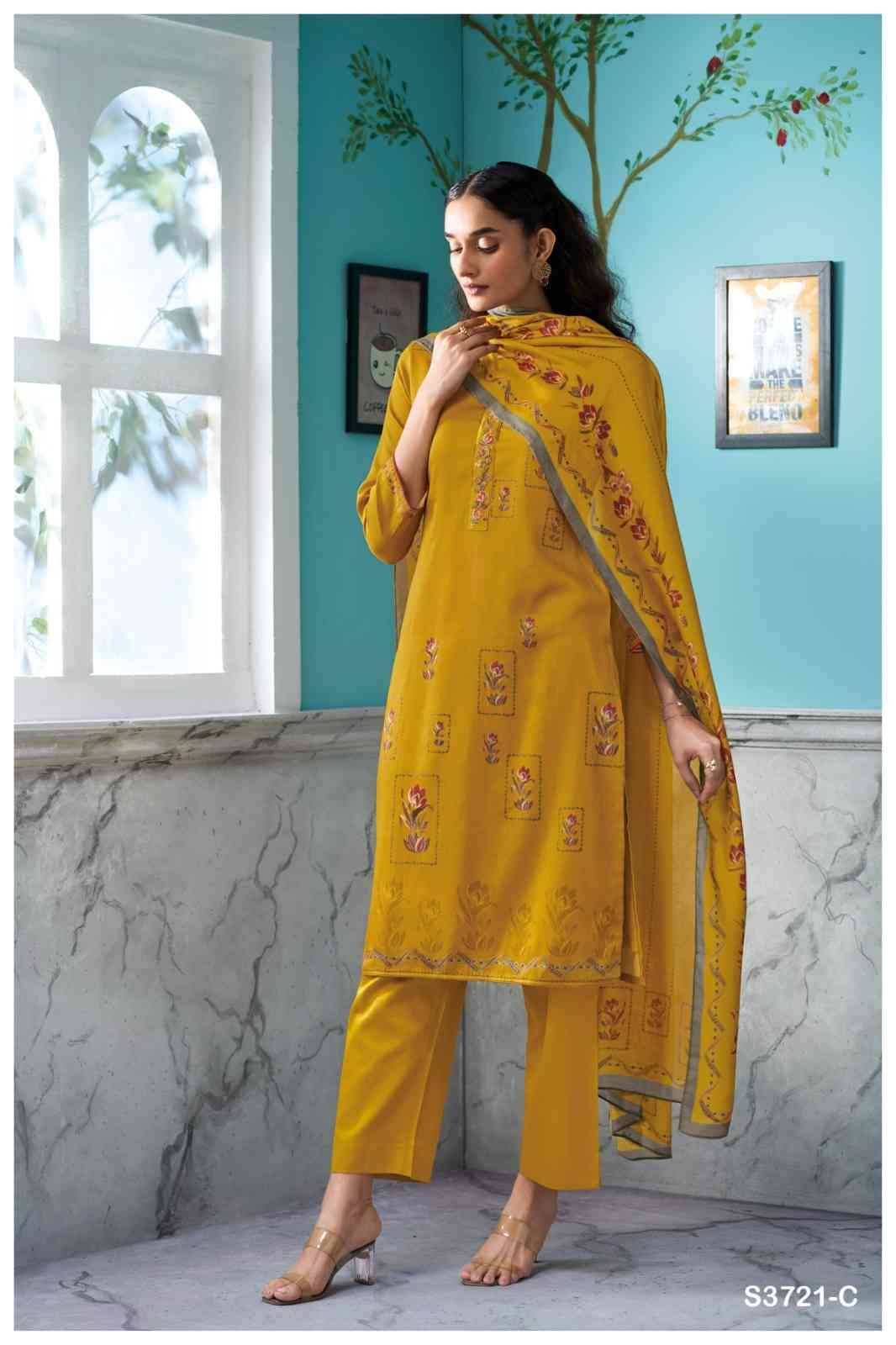 Breyathi-3721 By Ganga Fashion 3721-A To 3721-D Series Beautiful Festive Suits Colorful Stylish Fancy Casual Wear & Ethnic Wear Premium Cotton Satin Dresses At Wholesale Price