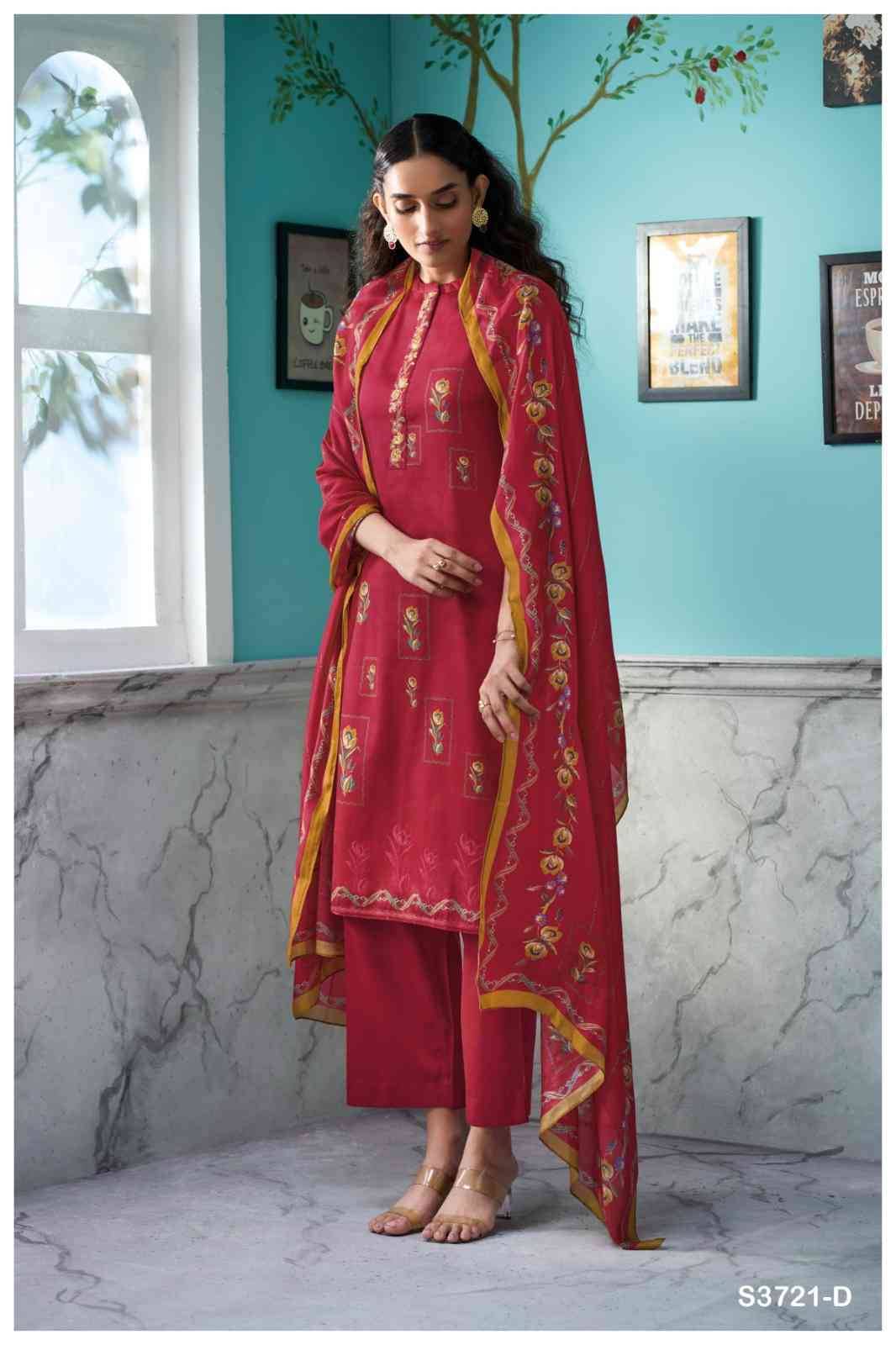 Breyathi-3721 By Ganga Fashion 3721-A To 3721-D Series Beautiful Festive Suits Colorful Stylish Fancy Casual Wear & Ethnic Wear Premium Cotton Satin Dresses At Wholesale Price
