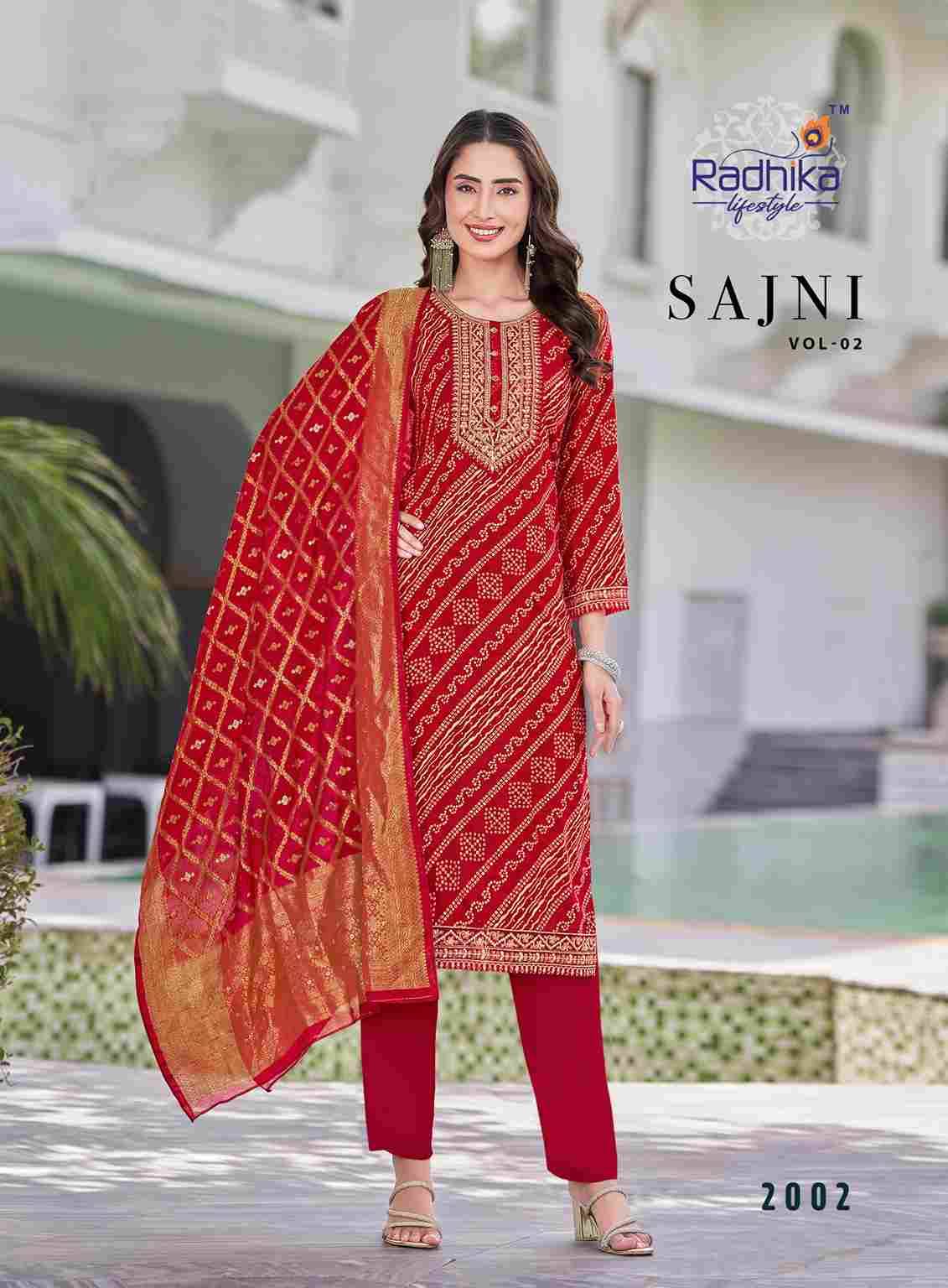Sajni Vol-2 By Radhika Lifestyle 2001 To 2008 Series Beautiful Festive Suits Colorful Stylish Fancy Casual Wear & Ethnic Wear Pure Rayon Dresses At Wholesale Price