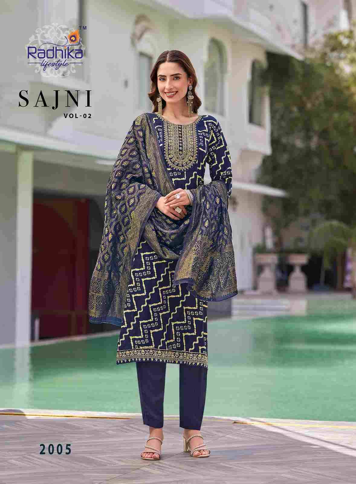 Sajni Vol-2 By Radhika Lifestyle 2001 To 2008 Series Beautiful Festive Suits Colorful Stylish Fancy Casual Wear & Ethnic Wear Pure Rayon Dresses At Wholesale Price