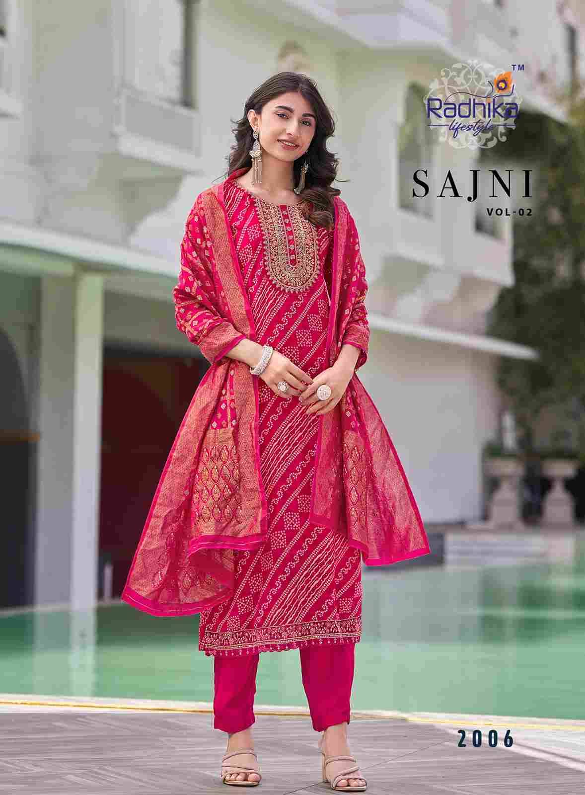 Sajni Vol-2 By Radhika Lifestyle 2001 To 2008 Series Beautiful Festive Suits Colorful Stylish Fancy Casual Wear & Ethnic Wear Pure Rayon Dresses At Wholesale Price