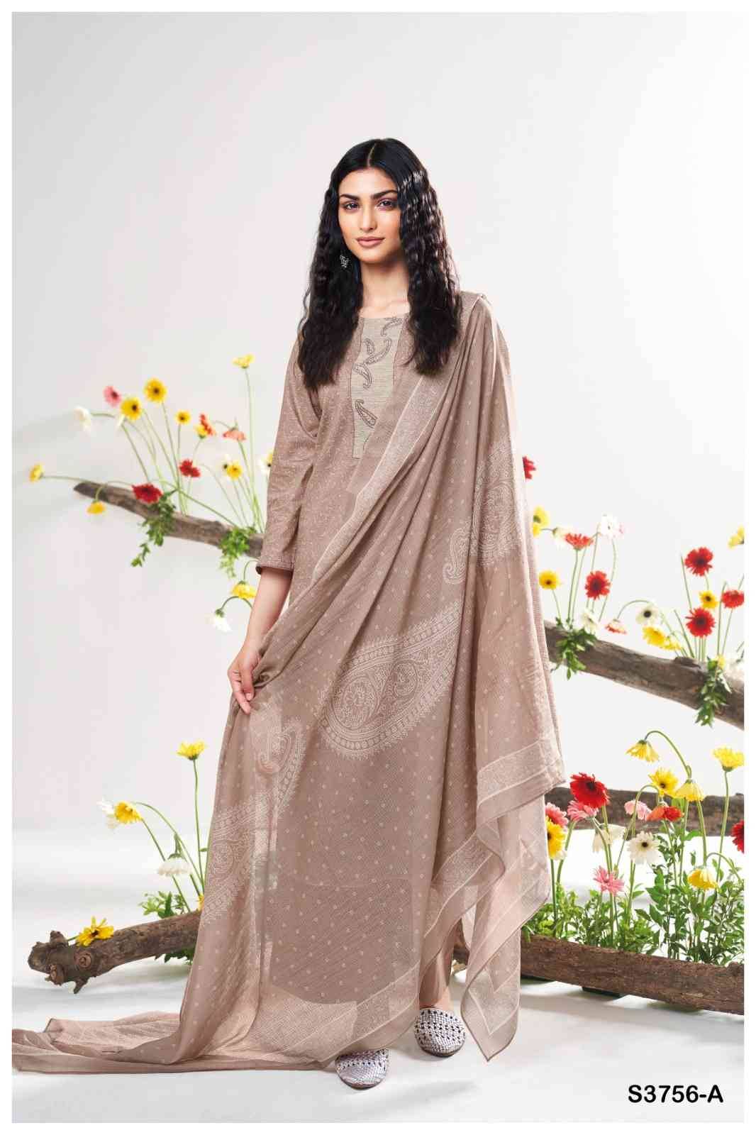 Keona-3756 By Ganga Fashion 3756-A To 3756-D Series Beautiful Festive Suits Colorful Stylish Fancy Casual Wear & Ethnic Wear Premium Cotton Satin Dresses At Wholesale Price