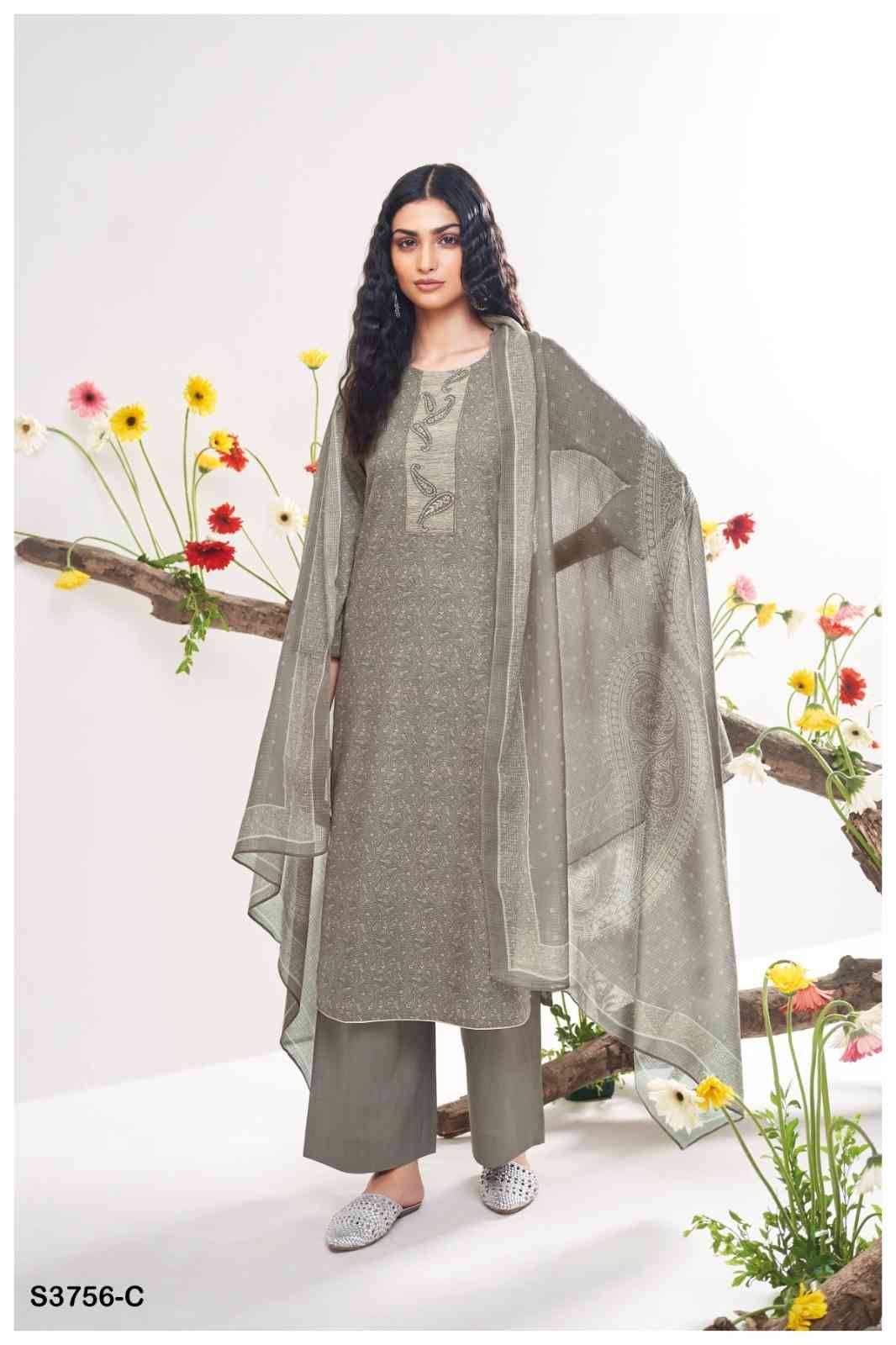 Keona-3756 By Ganga Fashion 3756-A To 3756-D Series Beautiful Festive Suits Colorful Stylish Fancy Casual Wear & Ethnic Wear Premium Cotton Satin Dresses At Wholesale Price