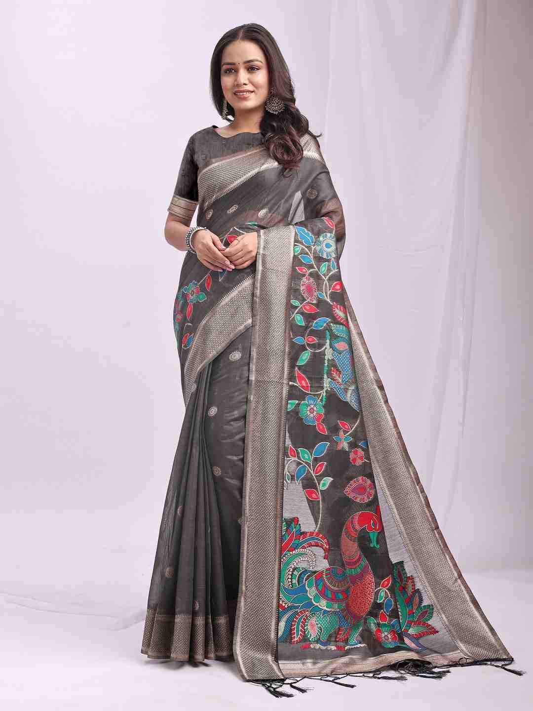 Morni By Fashid Wholesale 1001 To 1006 Series Indian Traditional Wear Collection Beautiful Stylish Fancy Colorful Party Wear & Occasional Wear Linen Cotton Sarees At Wholesale Price