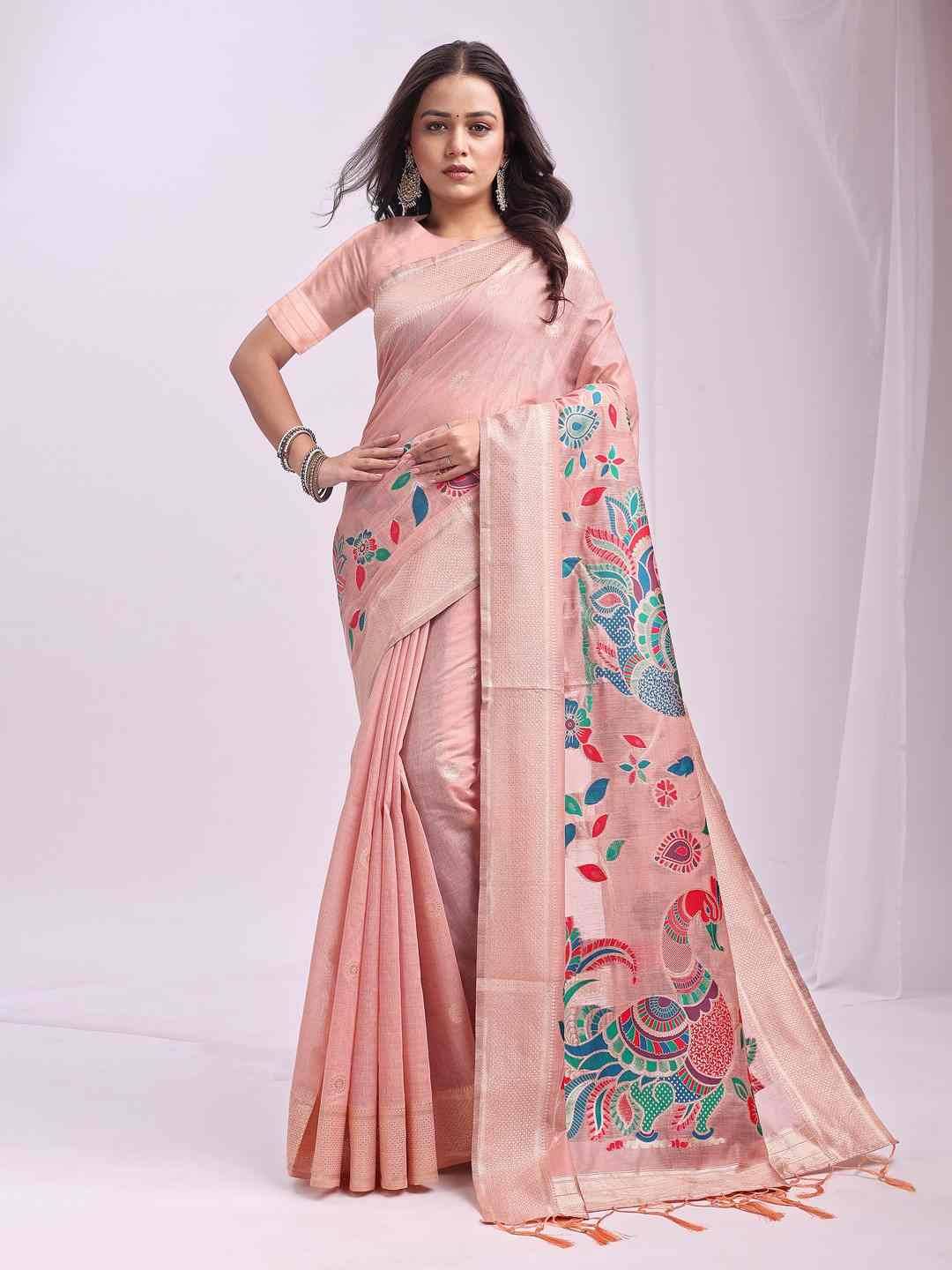 Morni By Fashid Wholesale 1001 To 1006 Series Indian Traditional Wear Collection Beautiful Stylish Fancy Colorful Party Wear & Occasional Wear Linen Cotton Sarees At Wholesale Price