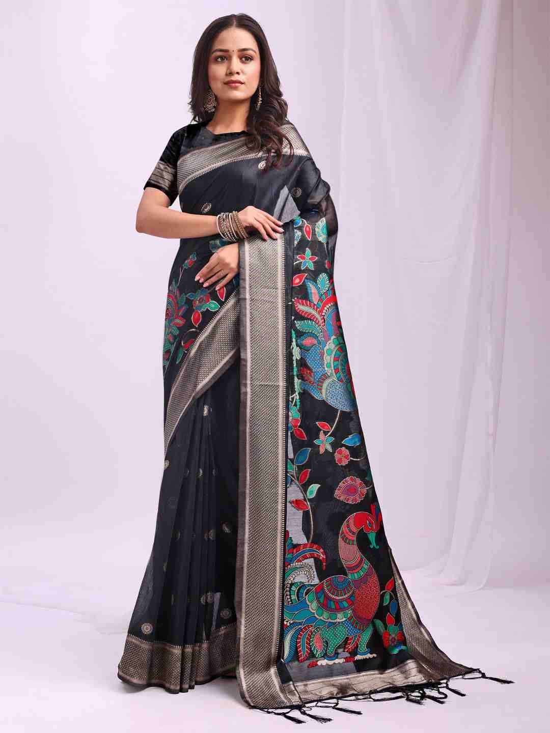 Morni By Fashid Wholesale 1001 To 1006 Series Indian Traditional Wear Collection Beautiful Stylish Fancy Colorful Party Wear & Occasional Wear Linen Cotton Sarees At Wholesale Price