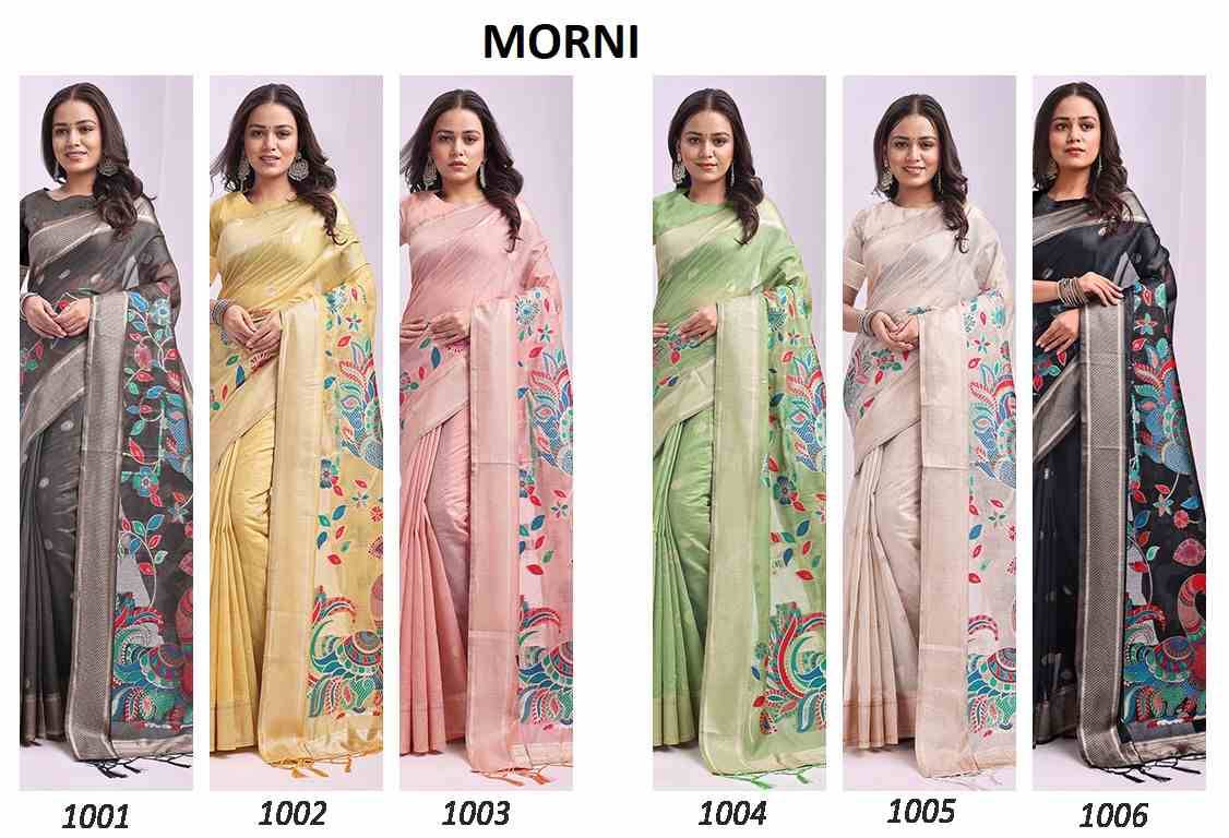 Morni By Fashid Wholesale 1001 To 1006 Series Indian Traditional Wear Collection Beautiful Stylish Fancy Colorful Party Wear & Occasional Wear Linen Cotton Sarees At Wholesale Price