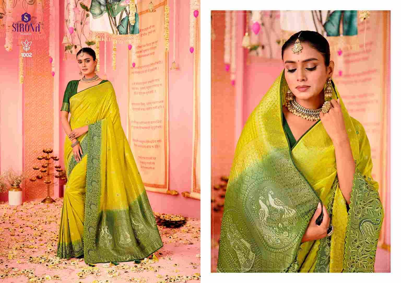 Shubh Laxmi By Sirona Fashion 1001 To 1009 Series Indian Traditional Wear Collection Beautiful Stylish Fancy Colorful Party Wear & Occasional Wear Dola Silk Sarees At Wholesale Price