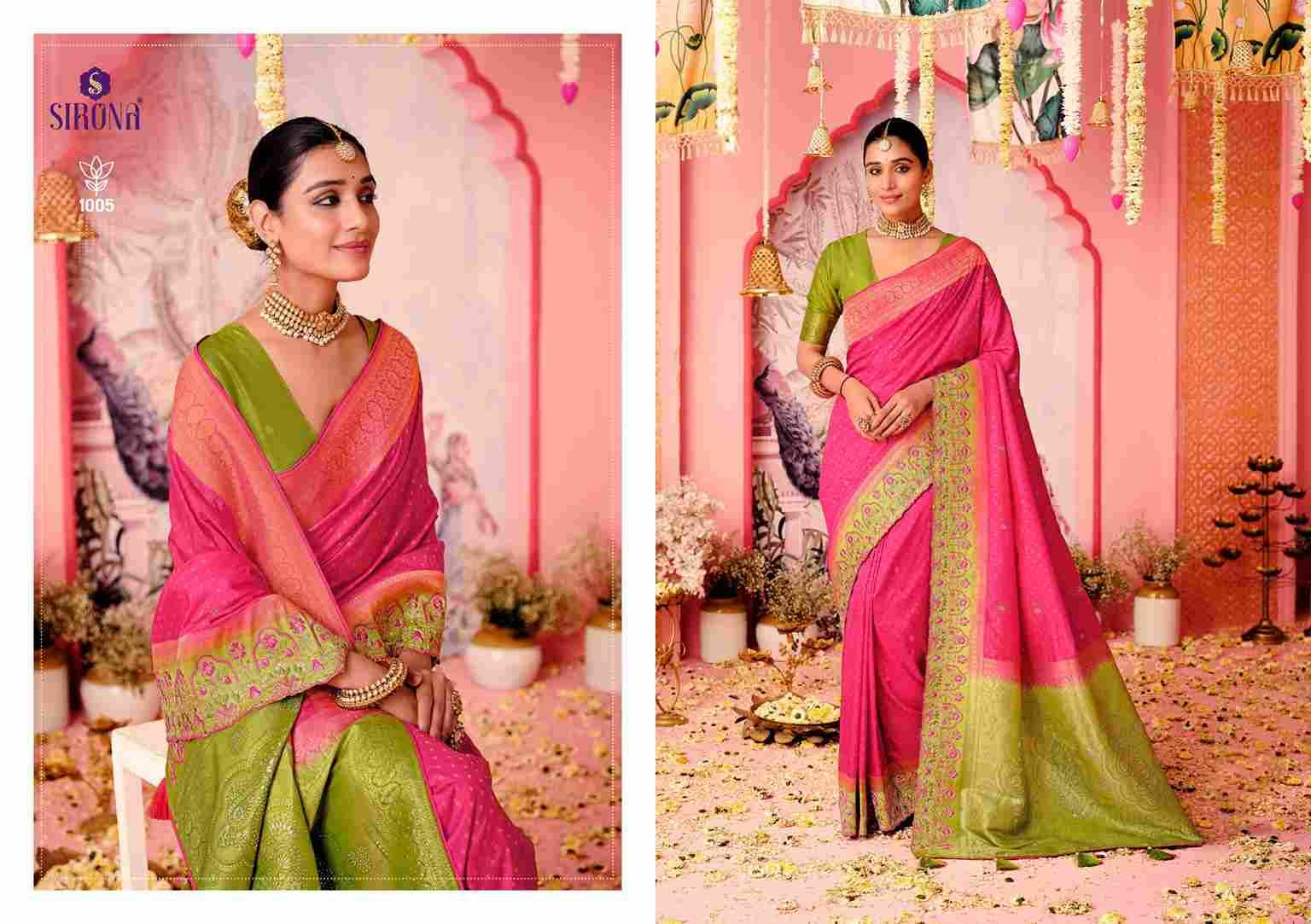 Shubh Laxmi By Sirona Fashion 1001 To 1009 Series Indian Traditional Wear Collection Beautiful Stylish Fancy Colorful Party Wear & Occasional Wear Dola Silk Sarees At Wholesale Price
